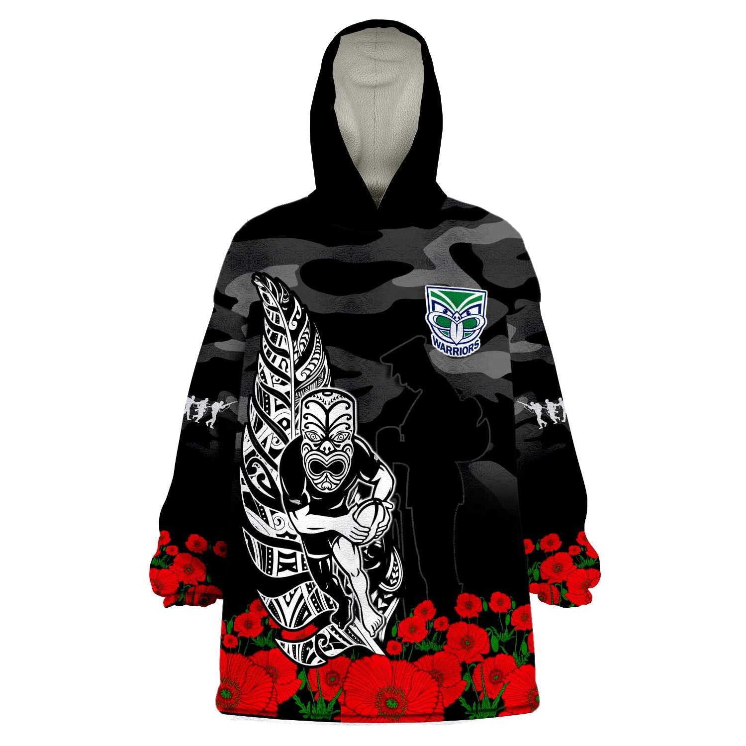 warriors-anzac-2023-wearable-blanket-hoodie-nz-fern-camouflage-poppy-mix-aboriginal