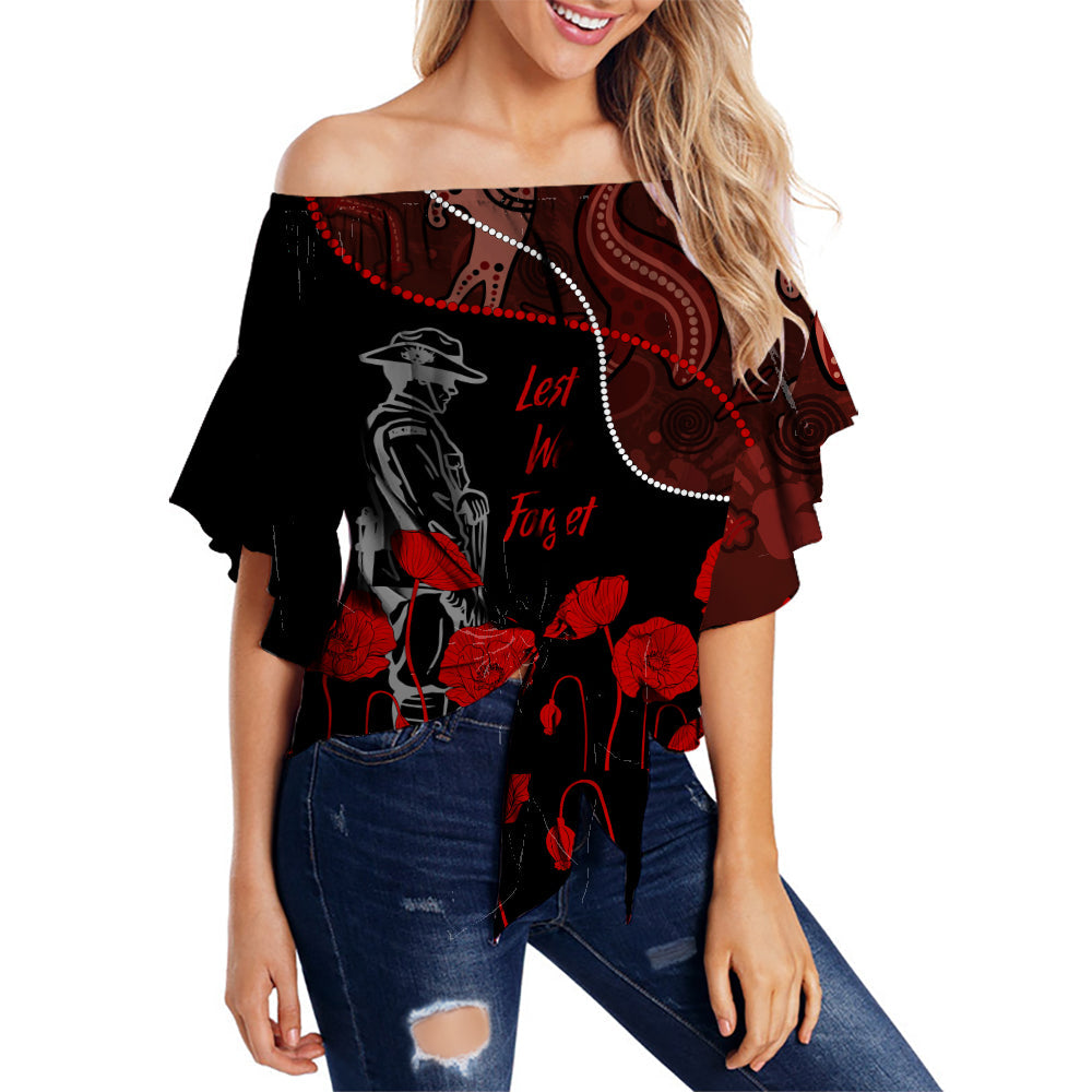 australia-anzac-day-off-shoulder-waist-wrap-top-aboriginal-art-with-poppies