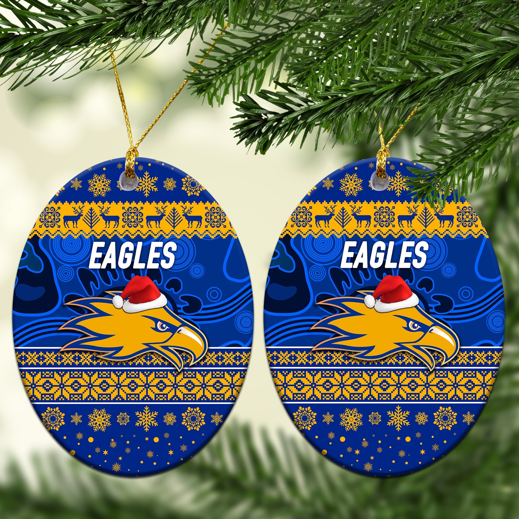 west-coast-eagles-christmas-ornament-simple-style-royal-blue