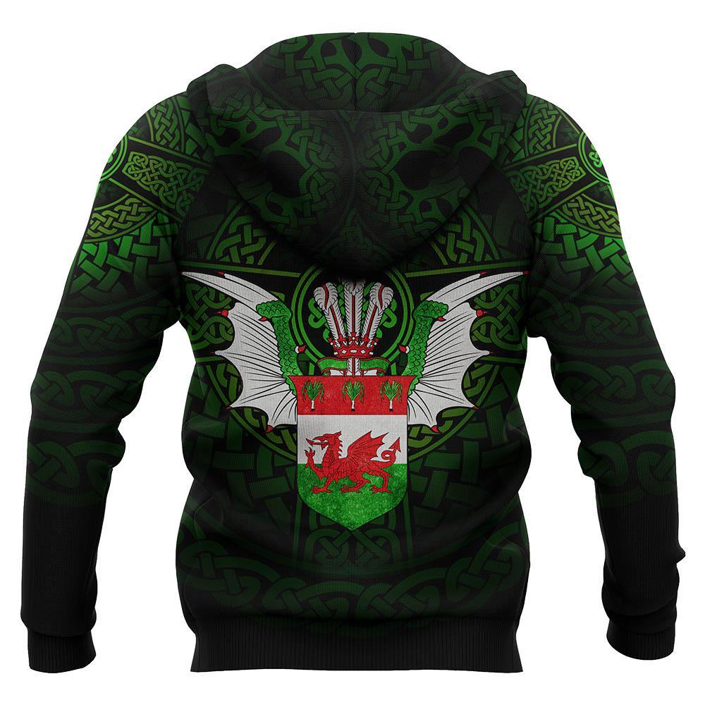 Wales Raglan Sleeve Hoodie - Red Dragon