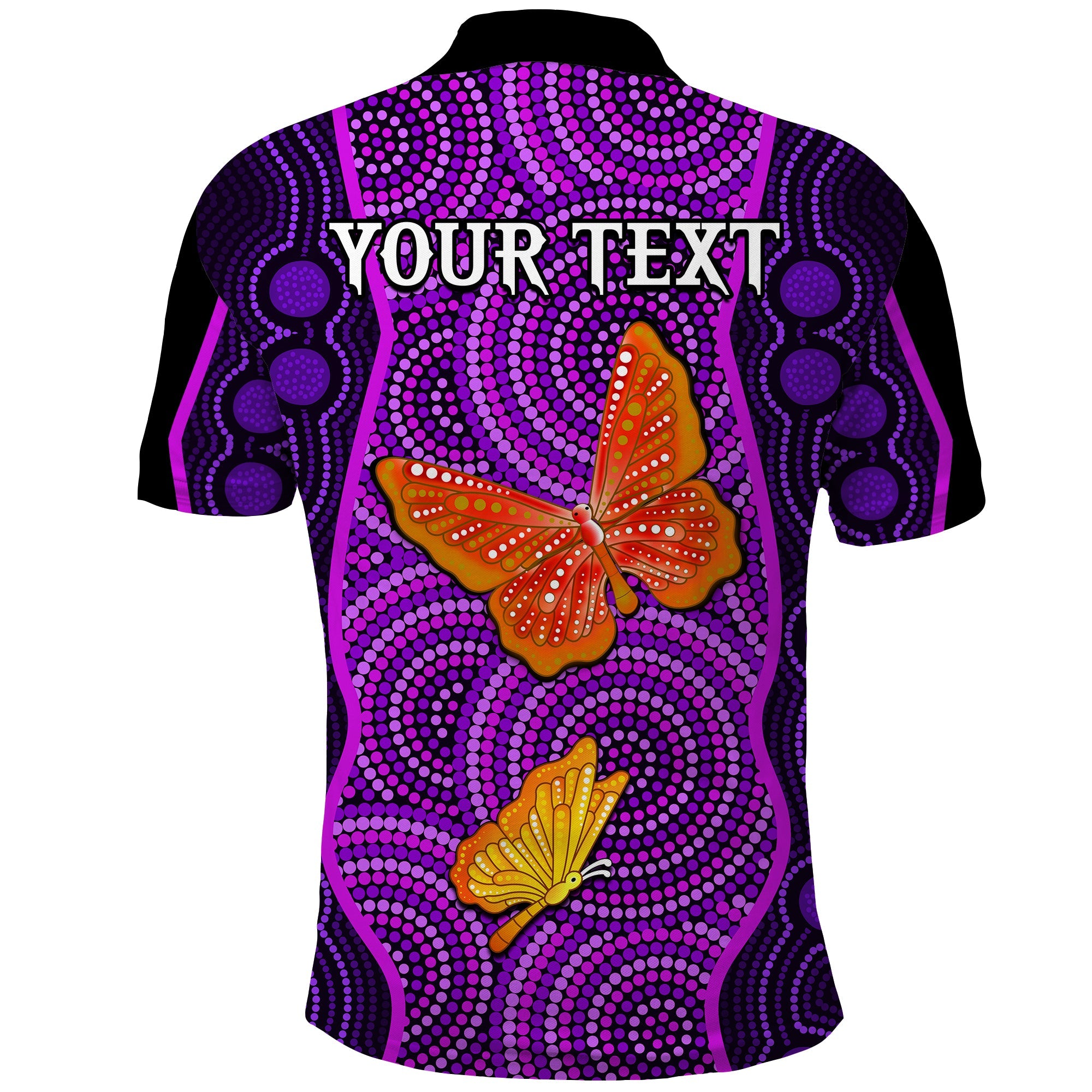 custom-personalised-aboriginal-dot-polo-shirt-butterfly-natural-beauty