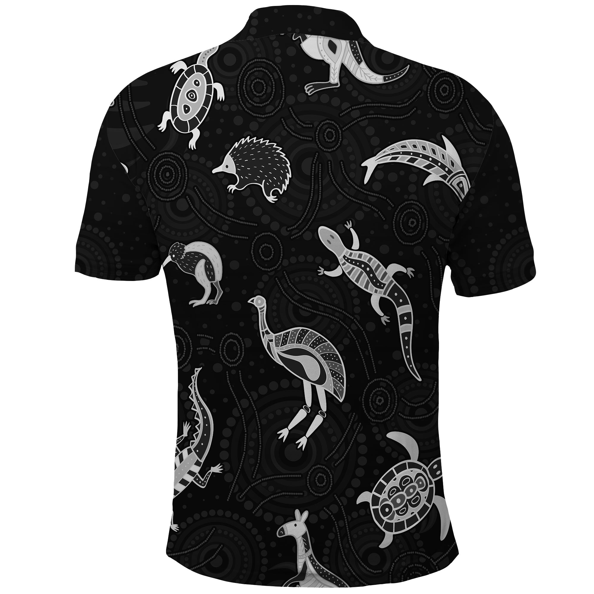 aboriginal-art-polo-shirt-animals-australia-version-black