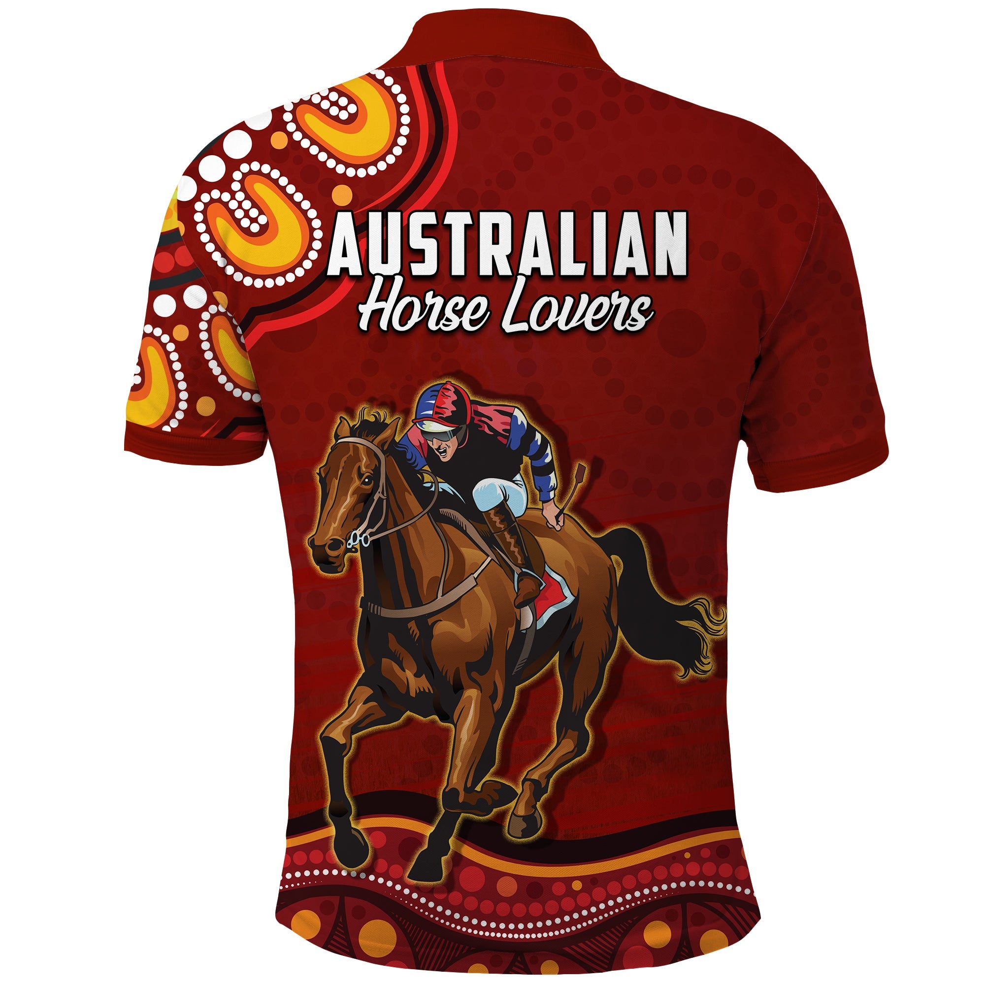 launceston-cup-2022-polo-shirt-australia-aboriginal-red-horse-lovers