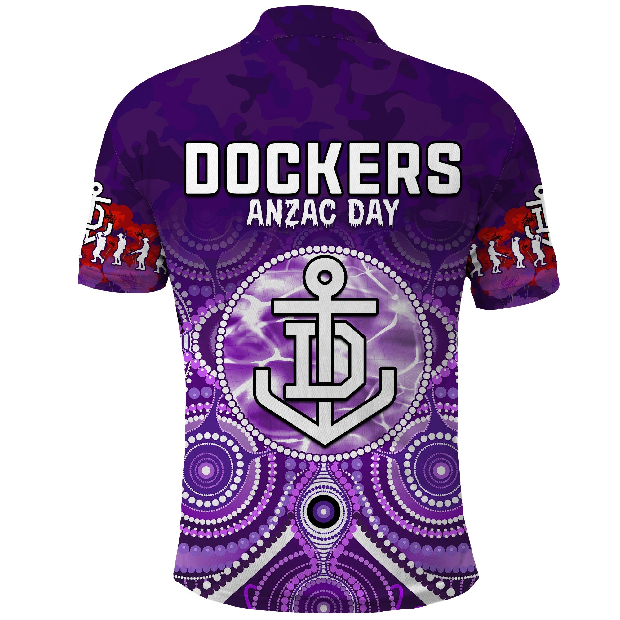 dockers-anzac-2022-polo-shirt-fremantle-football-aboriginal-poppy-flowers