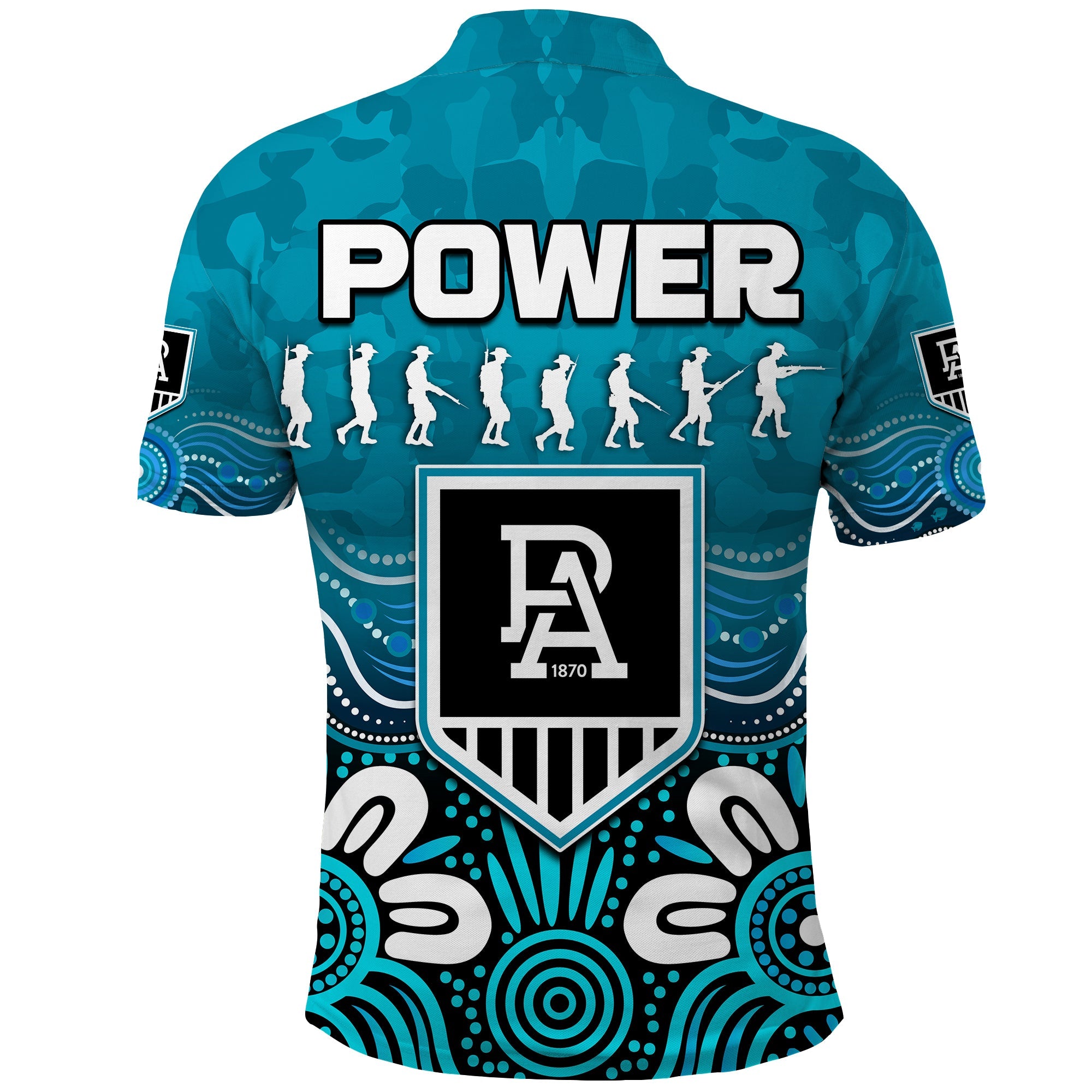 power-anzac-2022-polo-shirt-port-adelaide-aboriginal-remember-them