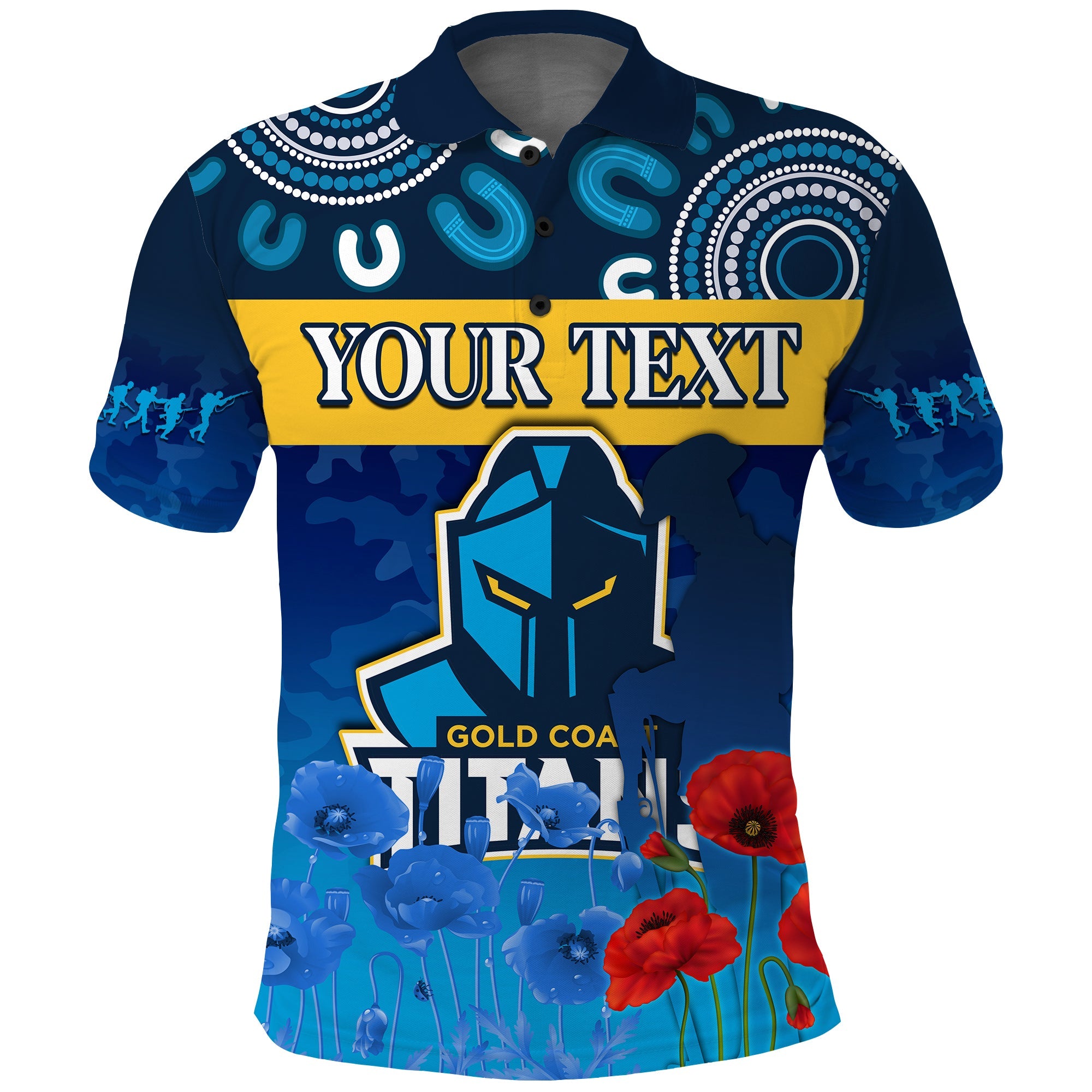 custom-personalised-titans-anzac-2022-polo-shirt-gold-coast-aboriginal-lest-we-forget