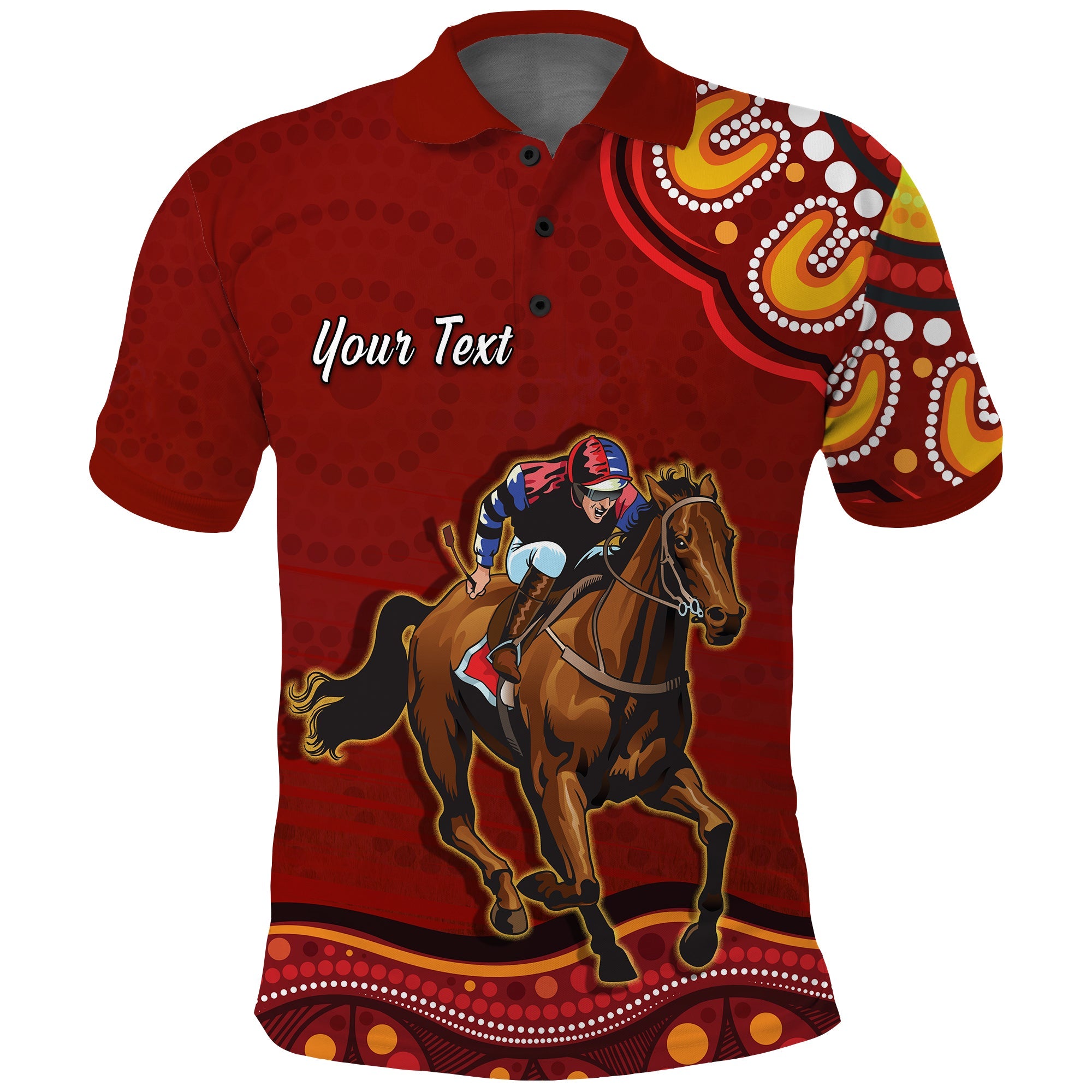 custom-personalised-launceston-cup-2022-polo-shirt-australia-aboriginal-red-horse-lovers