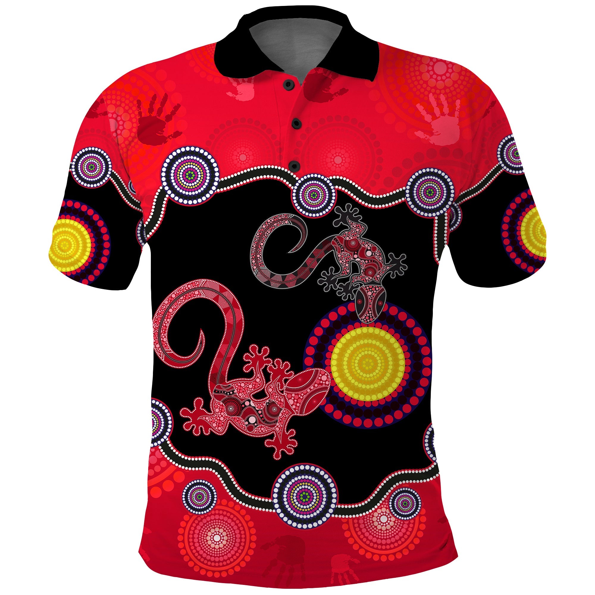 custom-personalised-aboriginal-lizard-polo-shirt-attracted-australia-version-red