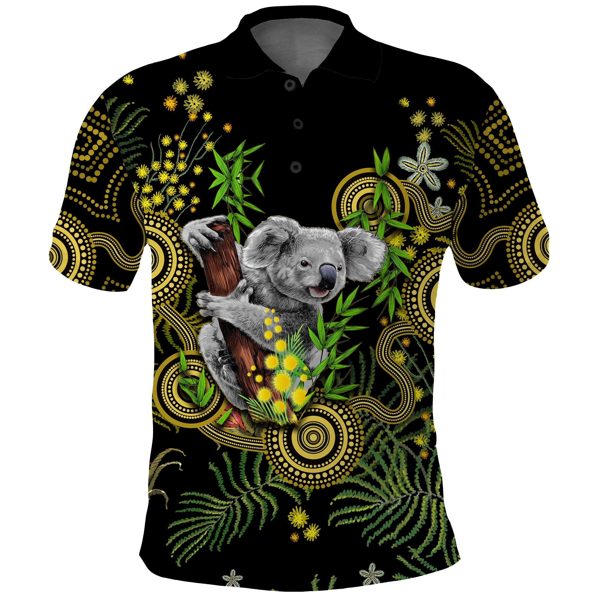 custom-personalised-golden-wattle-polo-shirt-australia-acacia-pycnantha-mix-aboriginal