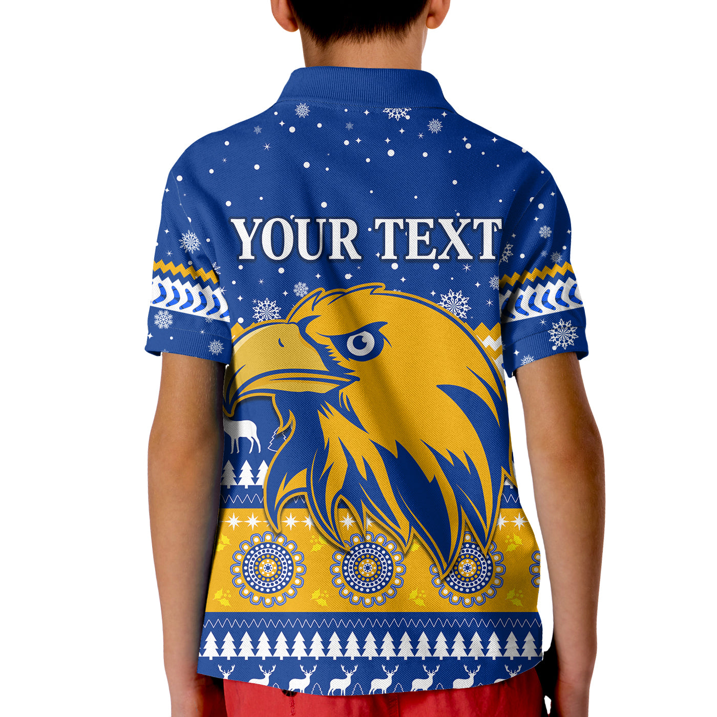 custom-personalised-eagles-christmas-polo-shirt-kid-indigenous-west-coast