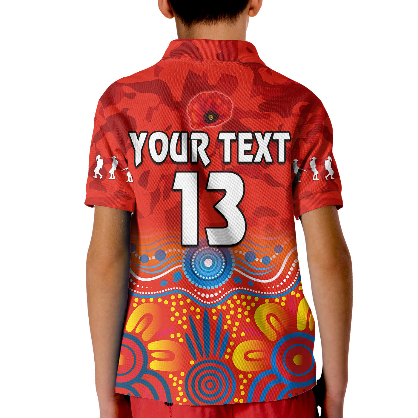 custom-text-and-number-suns-anzac-2022-polo-shirt-kid-gold-coast-aboriginal-poppy