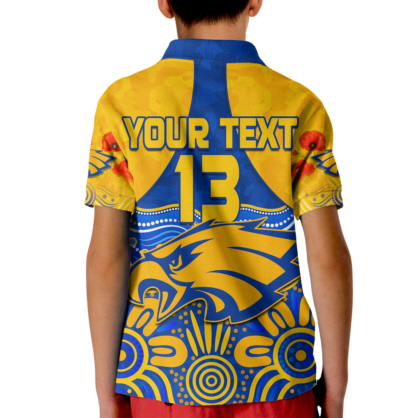 custom-text-and-number-eagles-anzac-2022-polo-shirt-kid-west-coast-aboriginal-remember-them