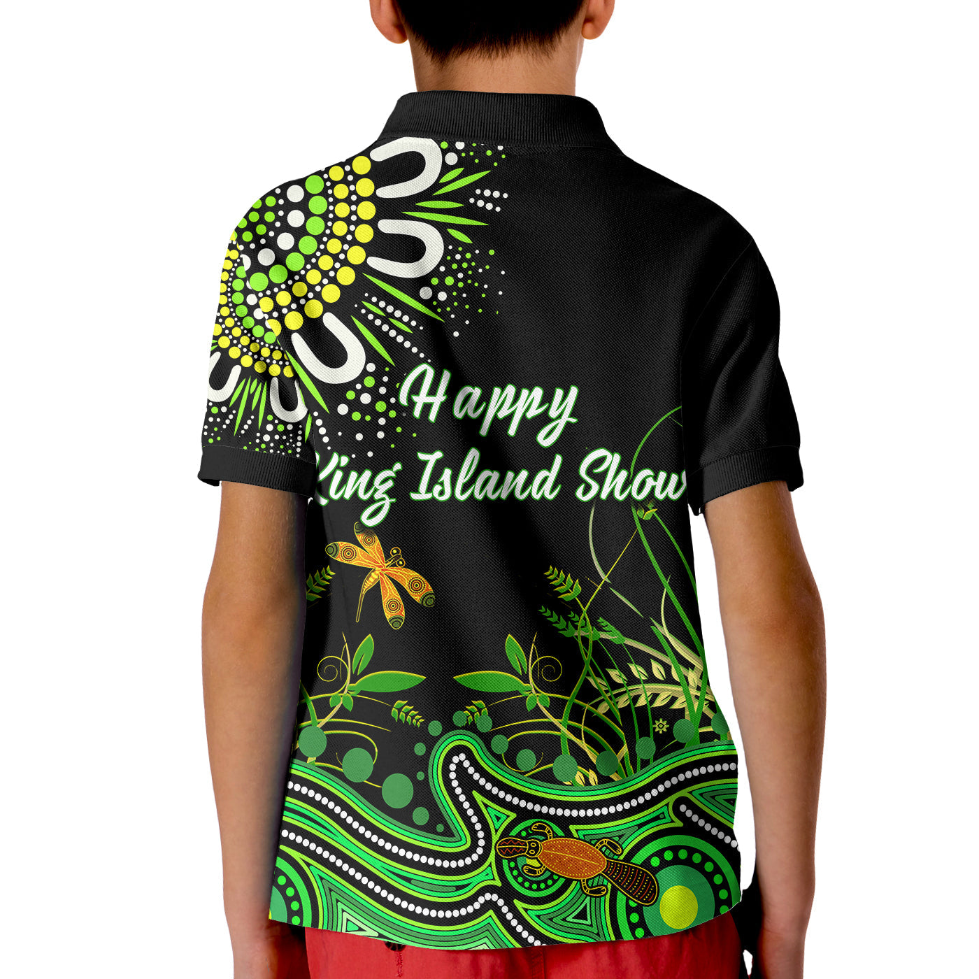 custom-personalised-happy-king-island-show-polo-shirt-kid-aboriginal-tasmania-australia