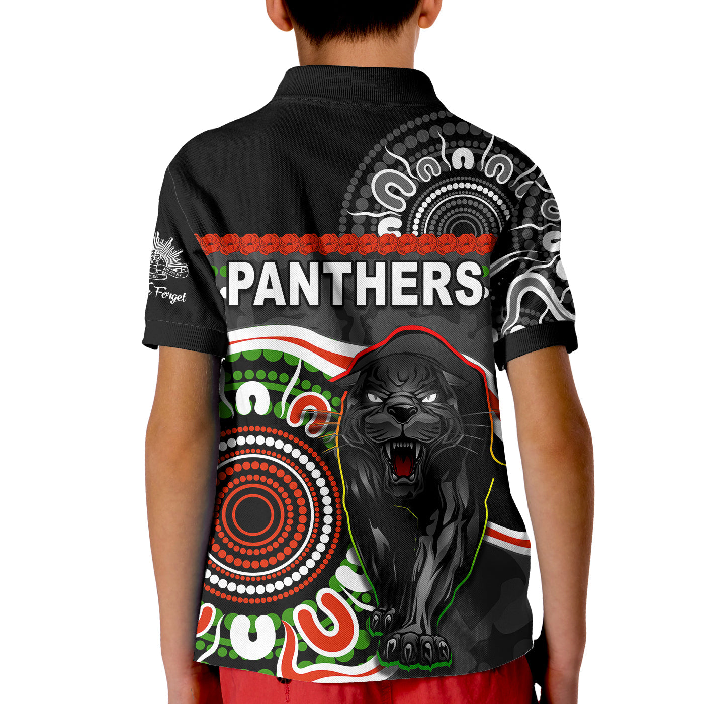 custom-personalised-panthers-anzac-day-polo-shirt-kid-aboriginal-lest-we-forget-ver-01