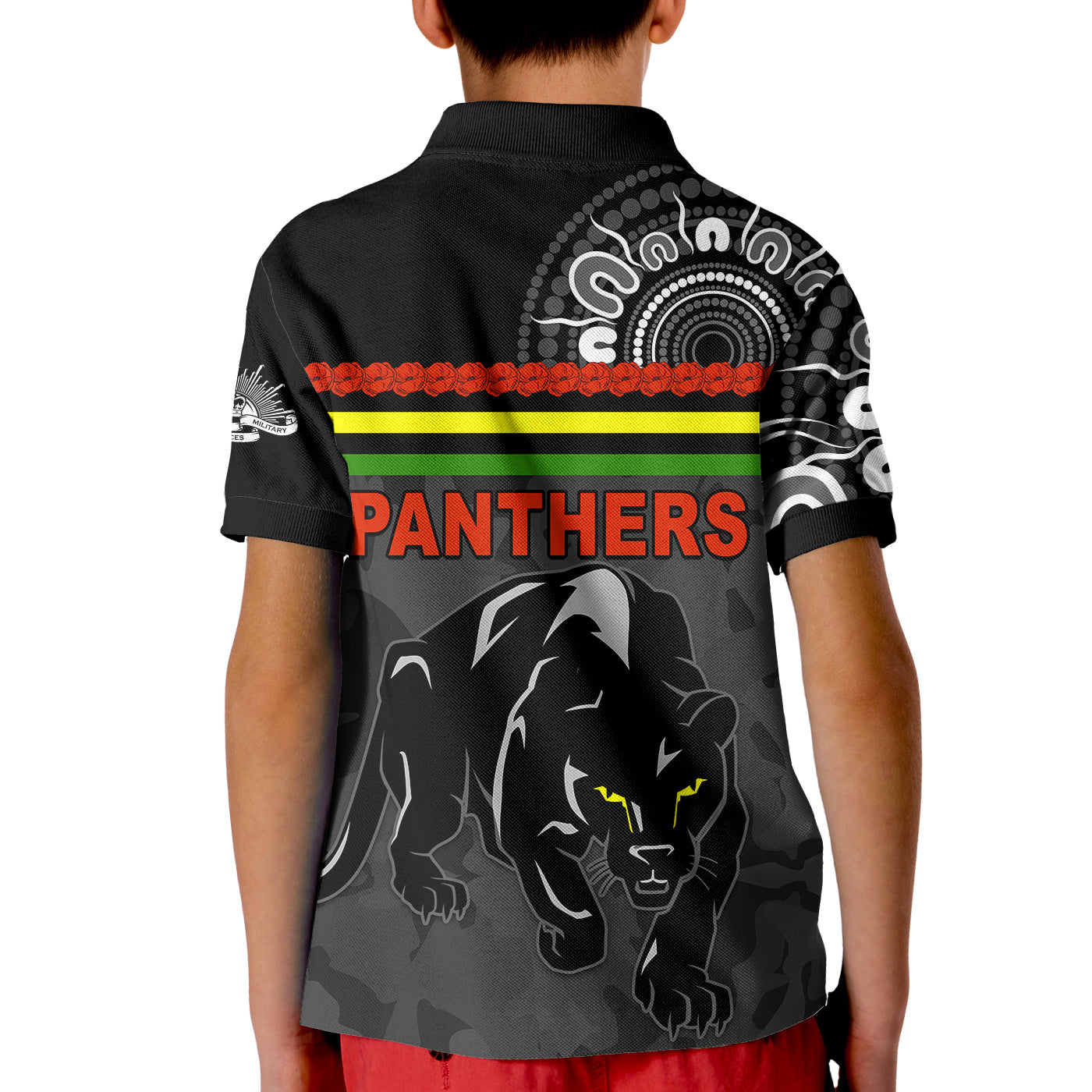 custom-personalised-panthers-anzac-day-polo-shirt-kid-aboriginal-lest-we-forget-ver-02