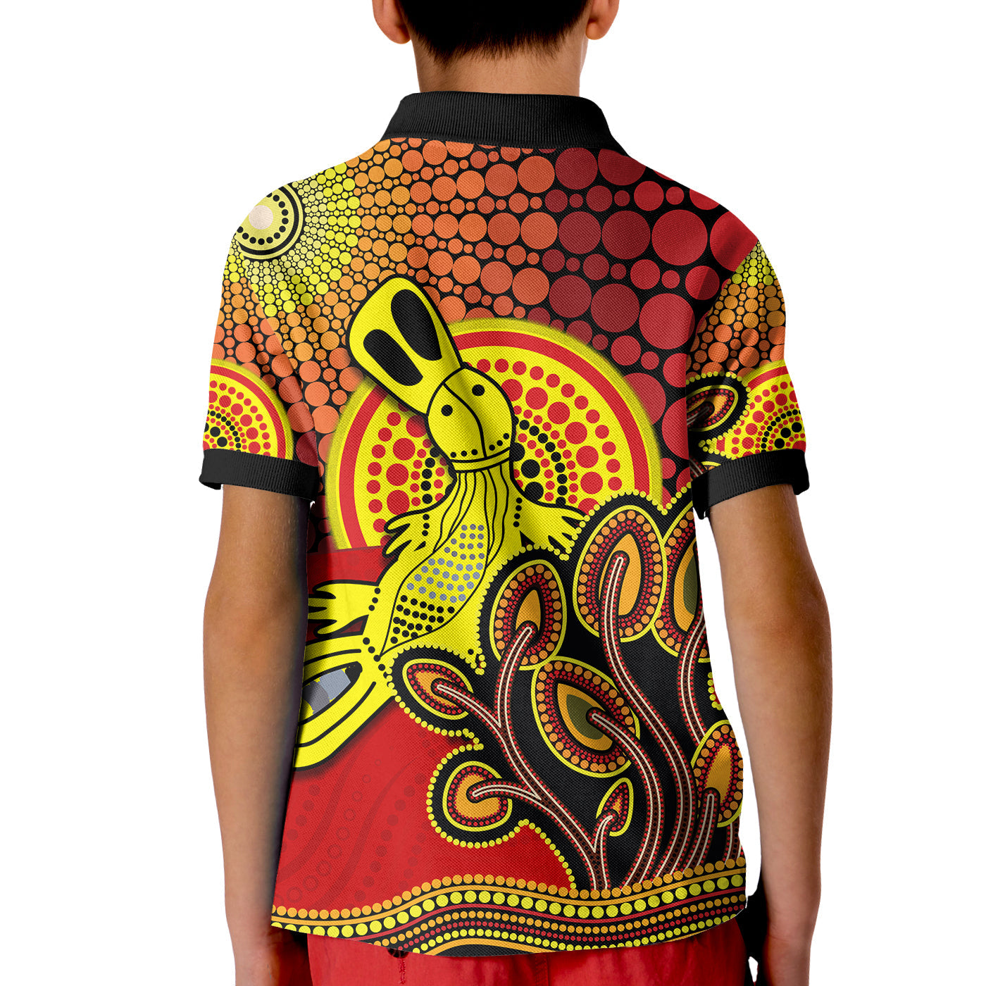 aboriginal-platypus-polo-shirt-kid-tree-on-the-hill-sunshine