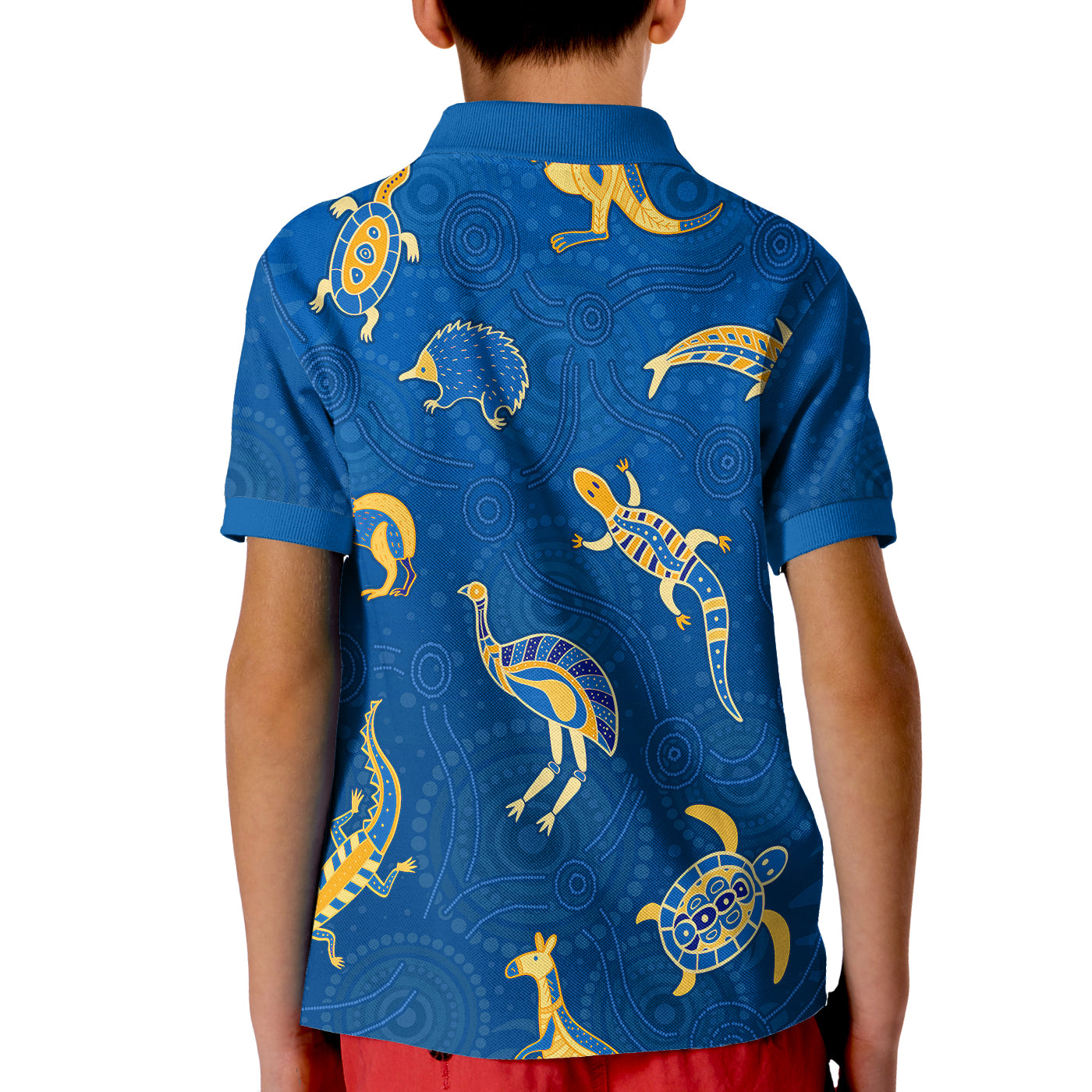 aboriginal-art-polo-shirt-kid-animals-australia-version-blue