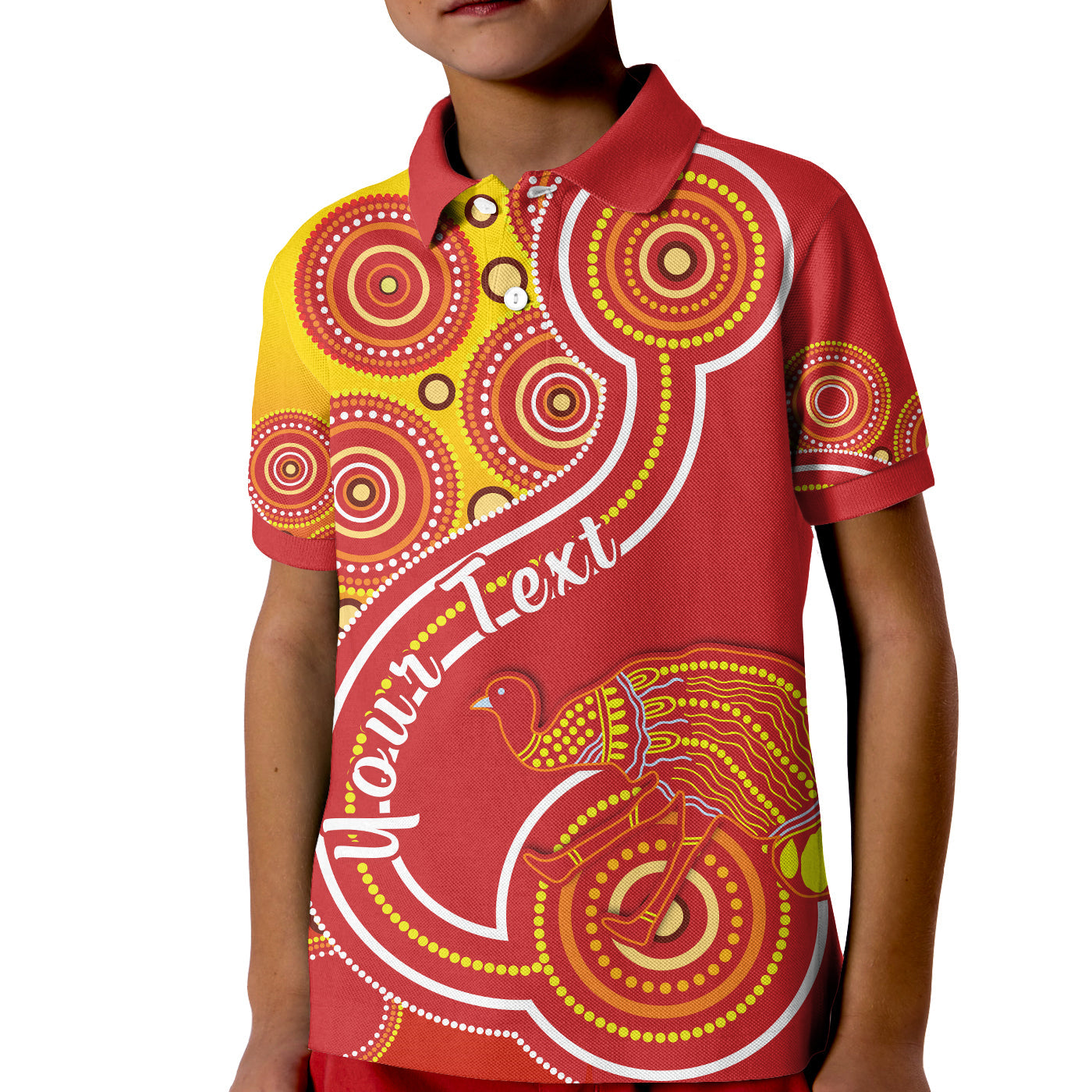 custom-personalised-king-island-polo-shirt-kid-emu-aboriginal-tasmania-australia