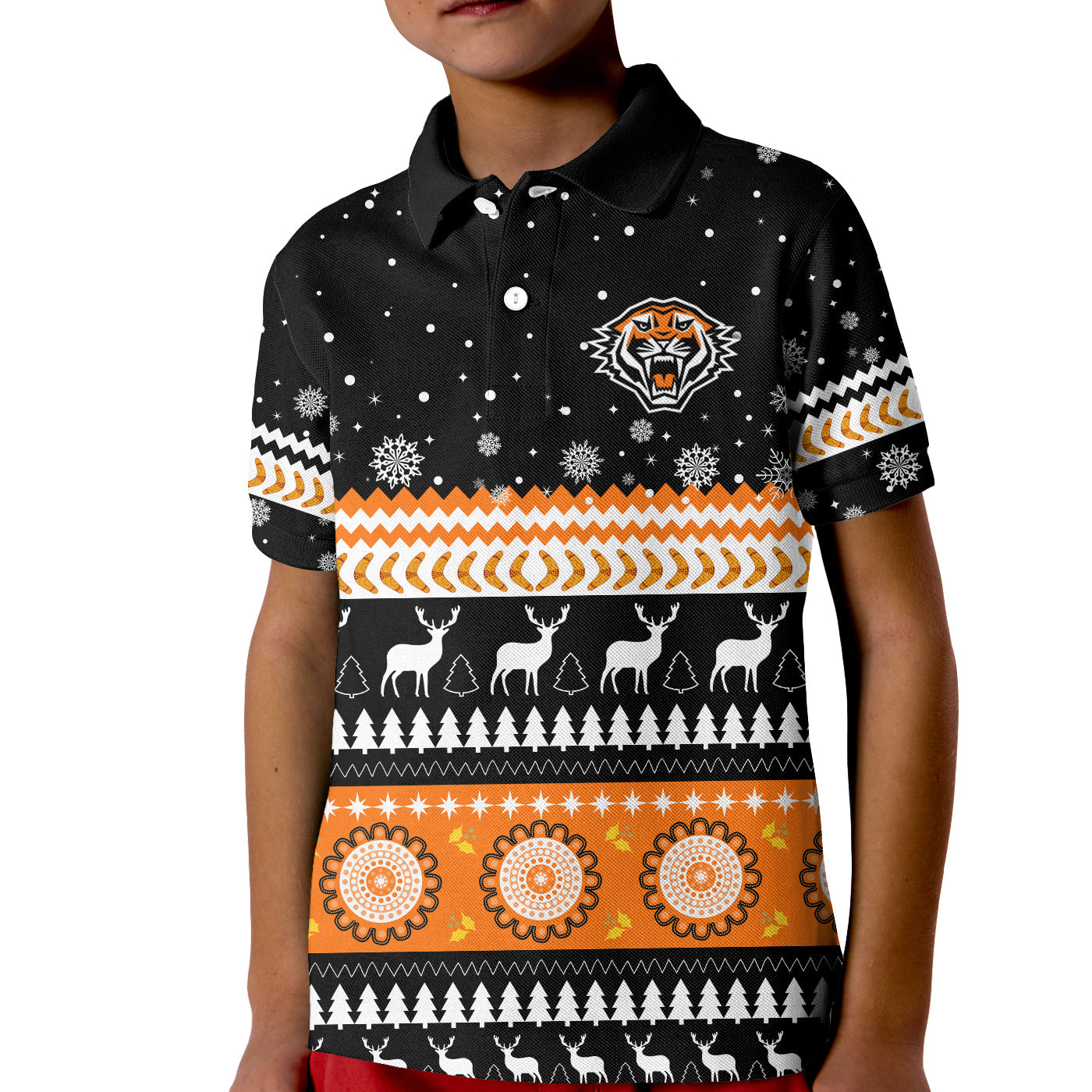 wests-tigers-polo-shirt-kid-merry-christmas-energy