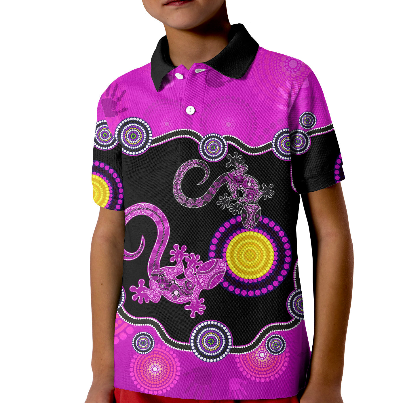 custom-personalised-aboriginal-lizard-polo-shirt-kid-attracted-australia-version-purple