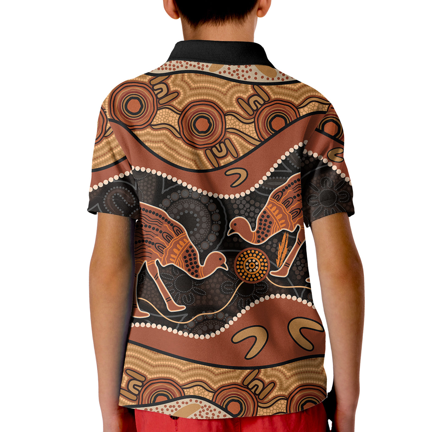 emu-aboriginal-polo-shirt-kid-style-no-6