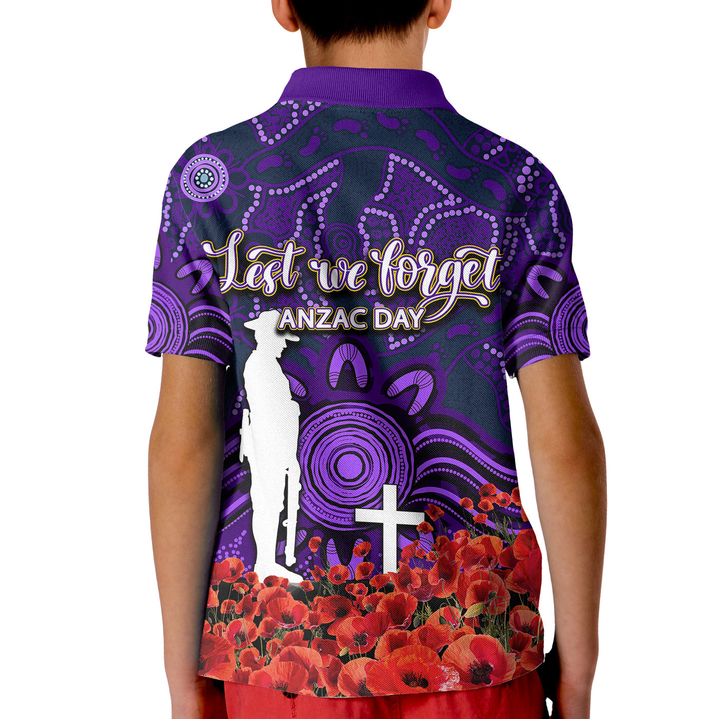 storm-polo-shirt-kid-anzac-day-poppy-flowers-with-aboriginal