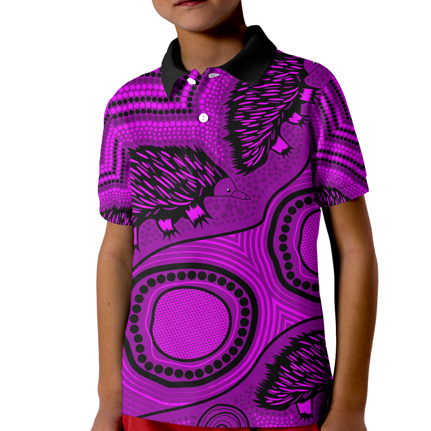 echidna-aboriginal-polo-shirt-kid-style-no-4