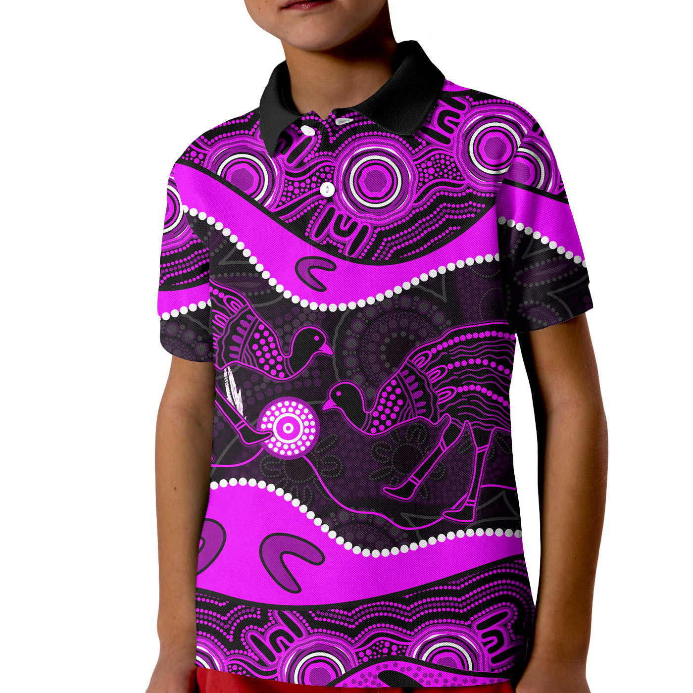 emu-aboriginal-polo-shirt-kid-style-no-1