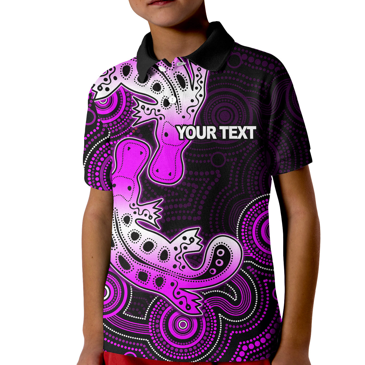 custom-personalisedaboriginal-platypus-polo-shirt-kid-dot-patterns-style-no-1