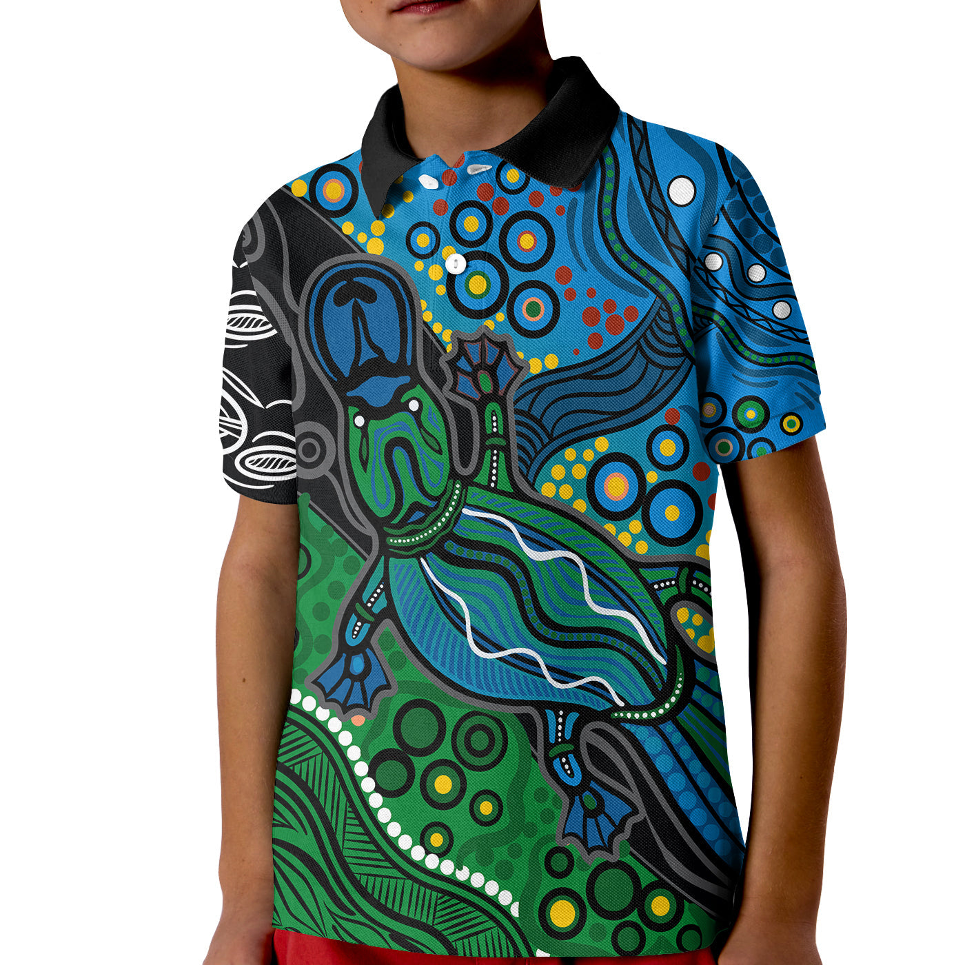 aboriginal-platypus-polo-shirt-kid-tribal-no-2