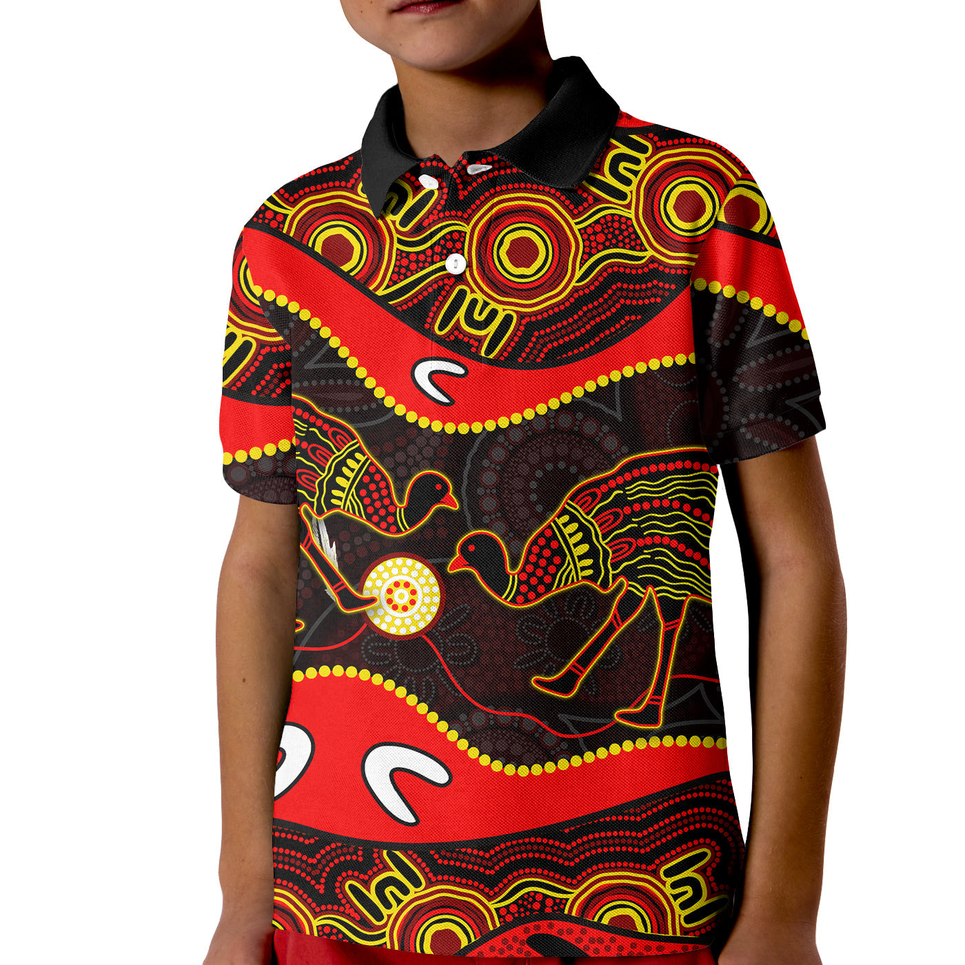 emu-aboriginal-polo-shirt-kid-style-no-2