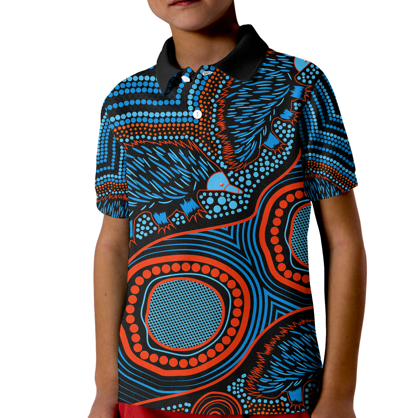 echidna-aboriginal-polo-shirt-kid-style-no-3