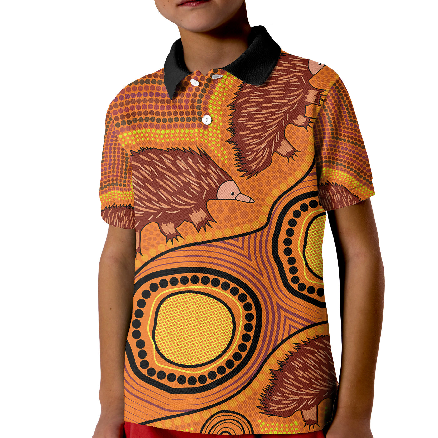 echidna-aboriginal-polo-shirt-kid-style-no-1