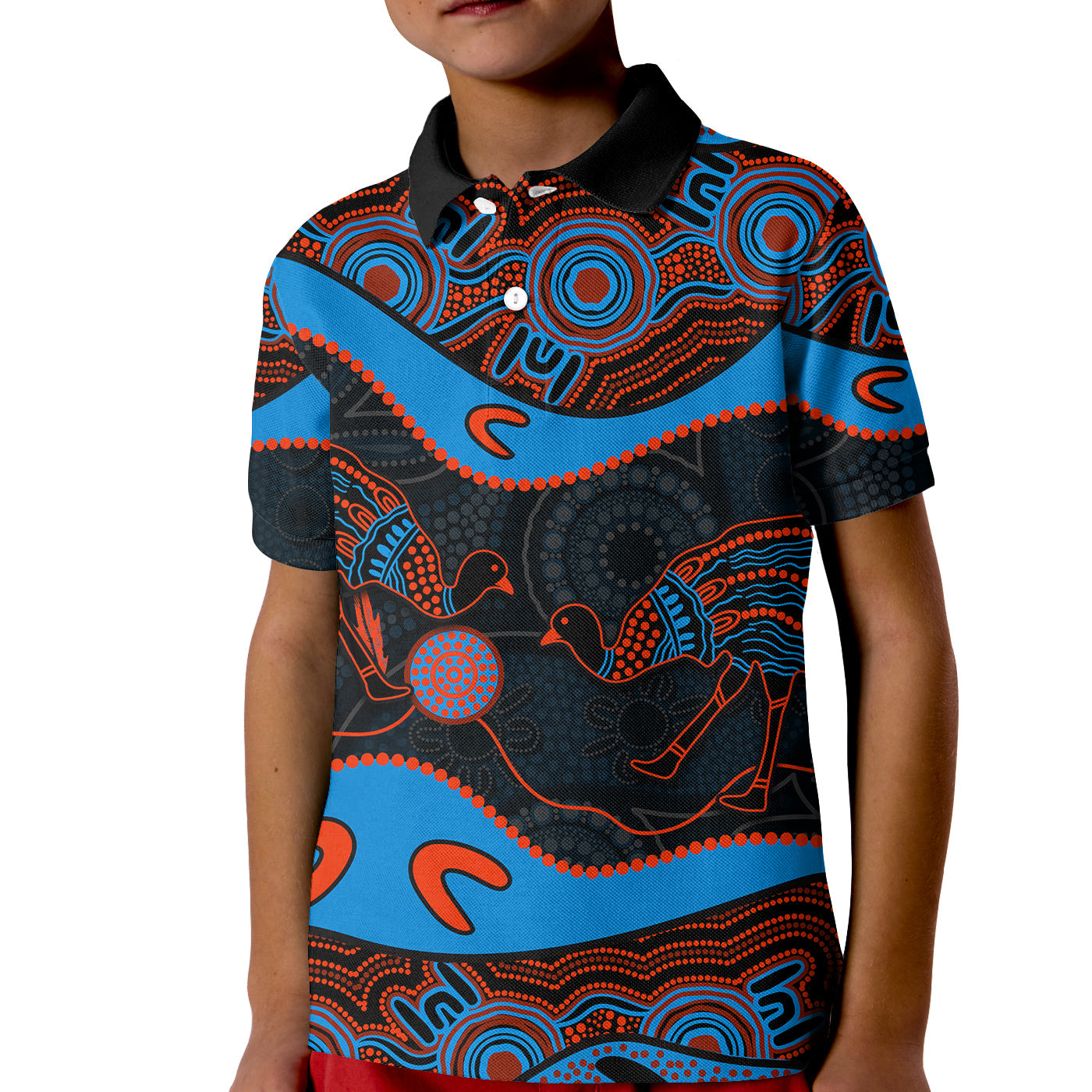 emu-aboriginal-polo-shirt-kid-style-no-5