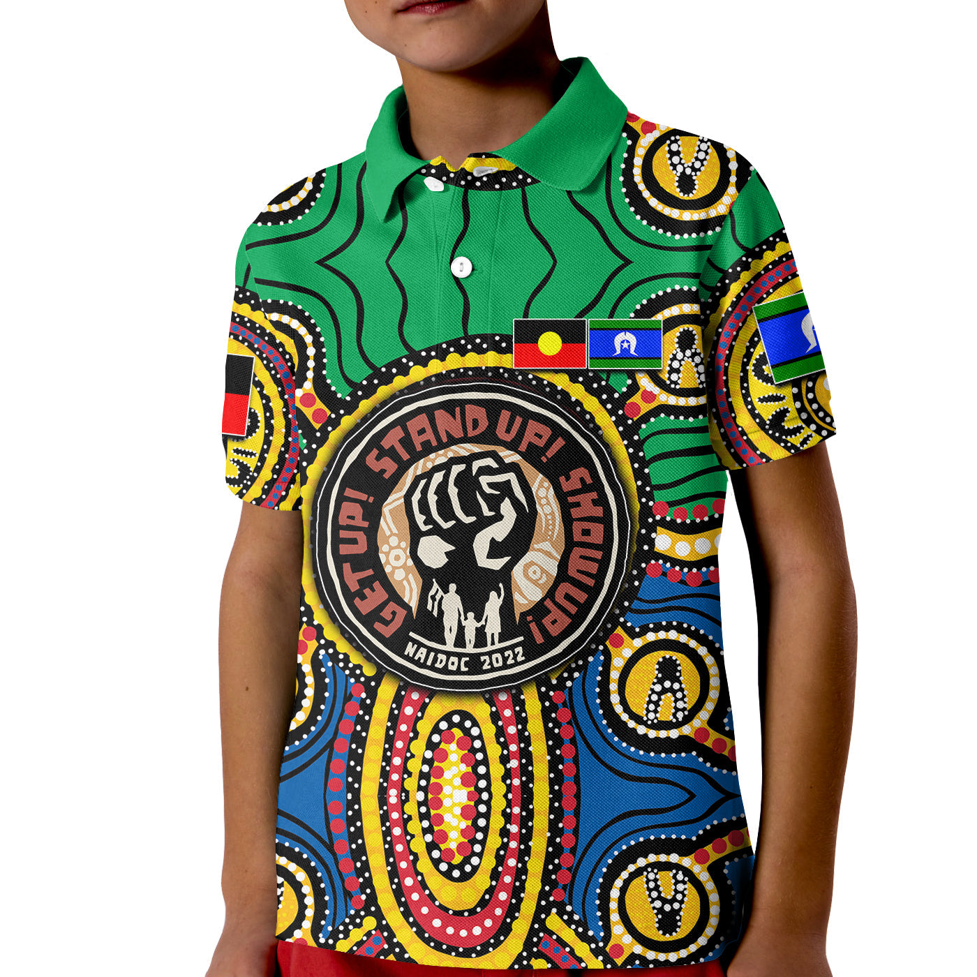 custom-personalisednaidoc-week-2022-polo-shirt-kid-dot-aboriginal-no-1