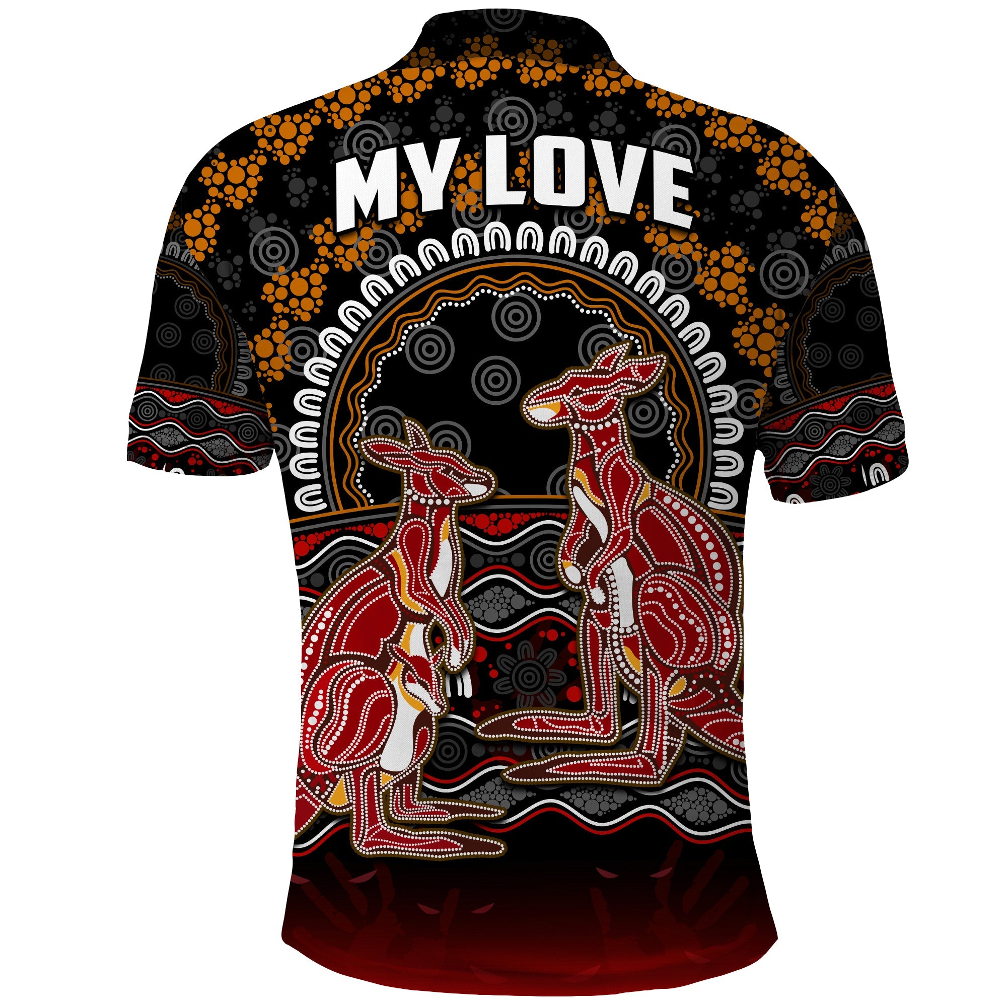 custom-personalised-australia-valentine-polo-shirt-aboriginal-couple-kangaroos-my-love