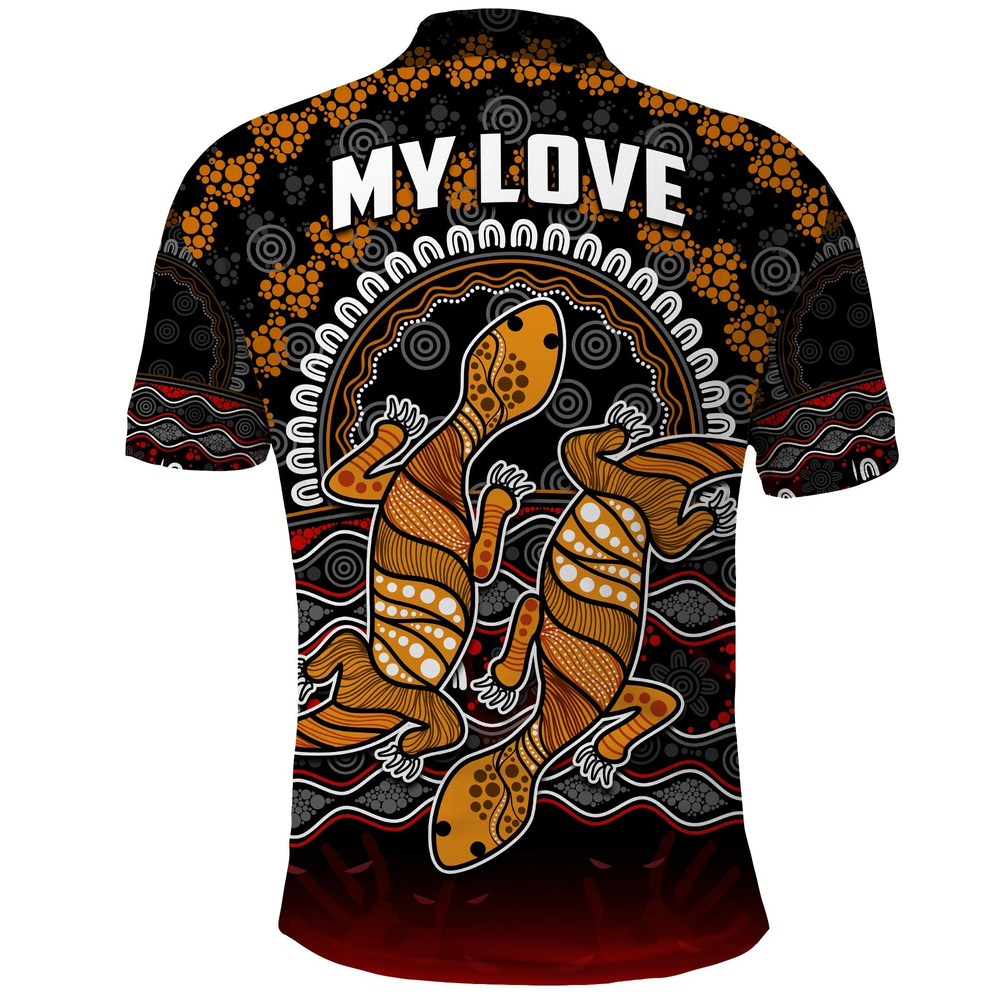 custom-personalised-australia-valentine-polo-shirt-aboriginal-couple-lizards-my-love