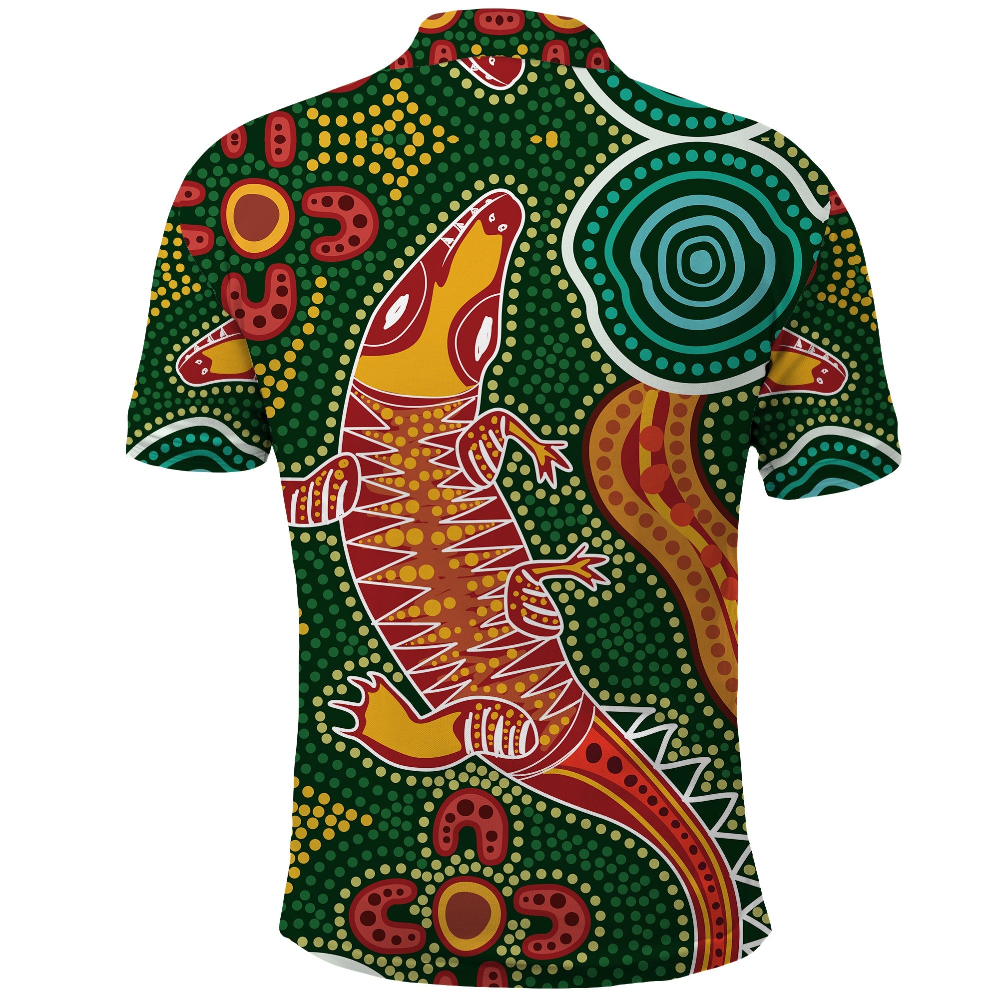 custom-personalised-aboriginal-art-crocodile-polo-shirt-you-are-number-one