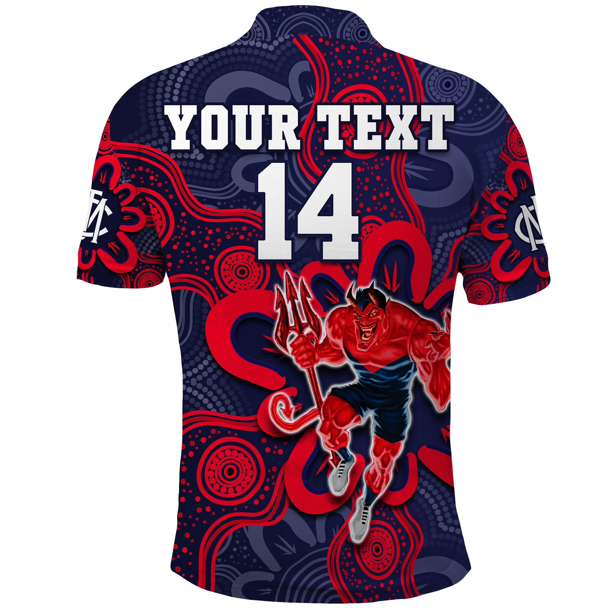 custom-text-and-number-demons-football-2022-polo-shirt-australian-aboriginal-dot-painting