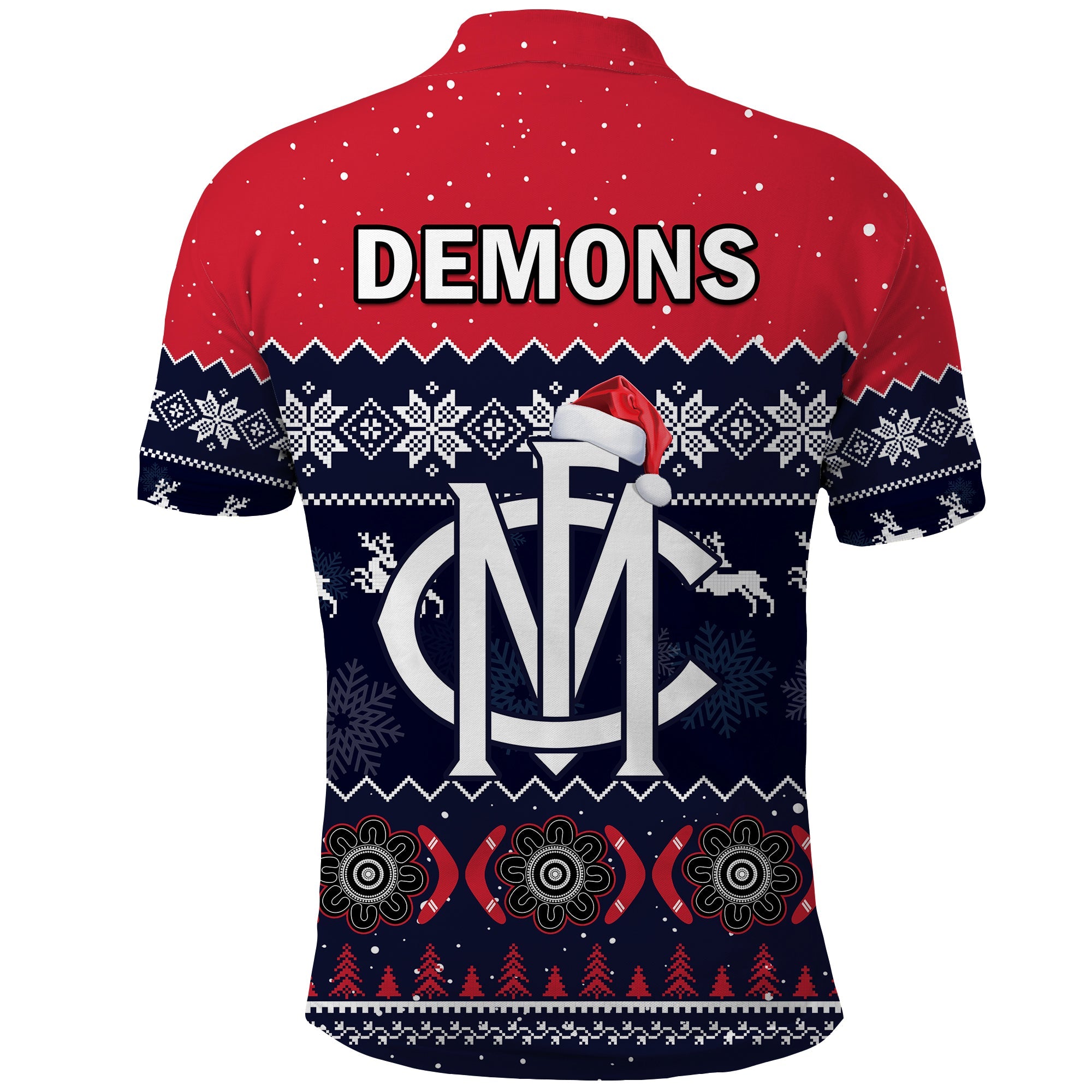 melbourne-football-polo-shirt-demons-indigenous-merry-christmas