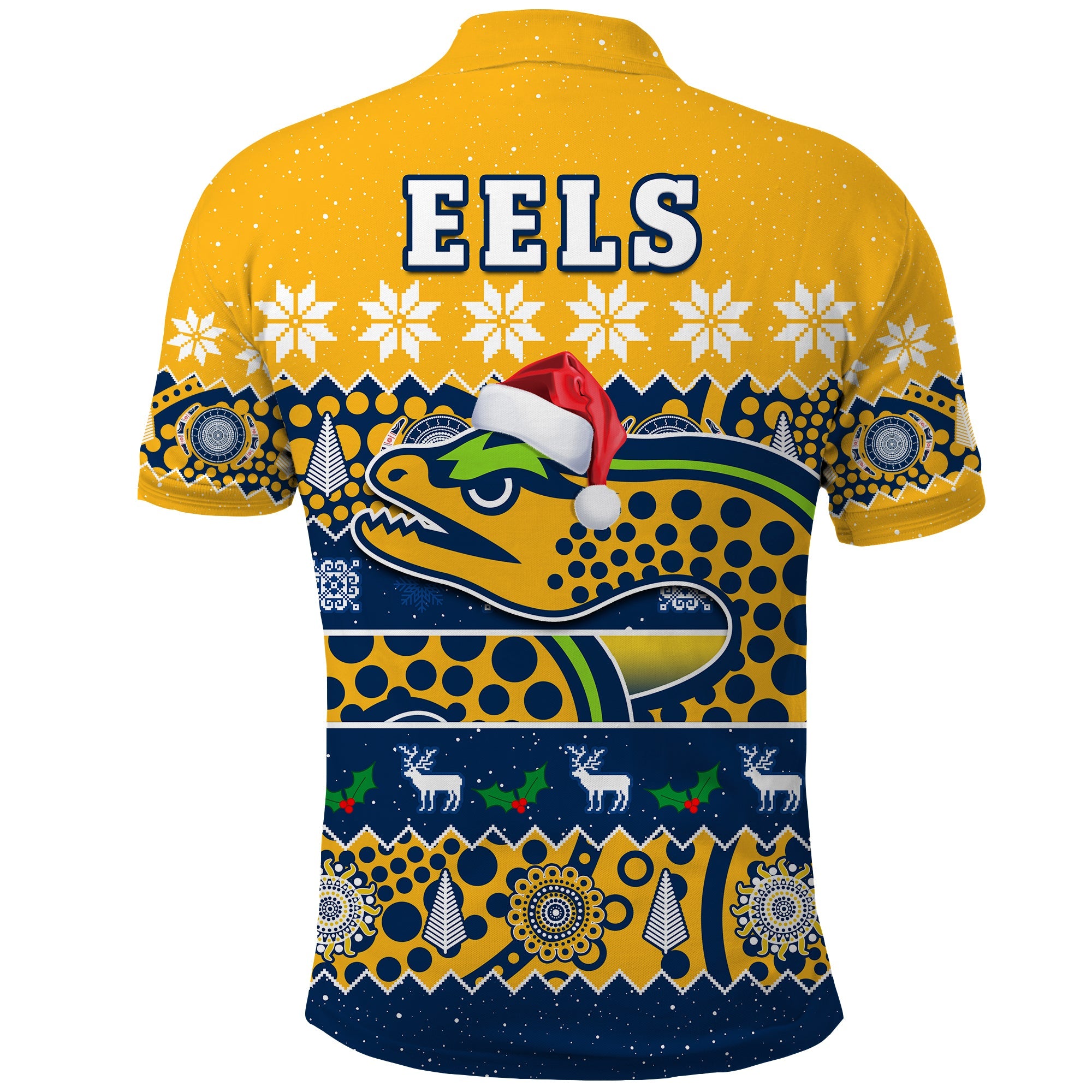 parramatta-eels-christmas-polo-shirt-parra-aboriginal-art-merry-xmas