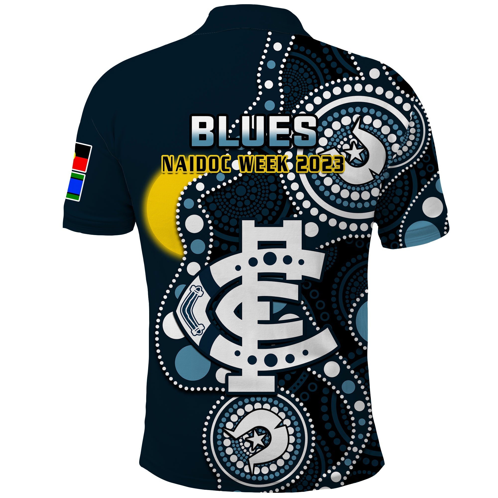 carlton-football-naidoc-2023-polo-shirt-blues-for-our-elders-indigenous-art