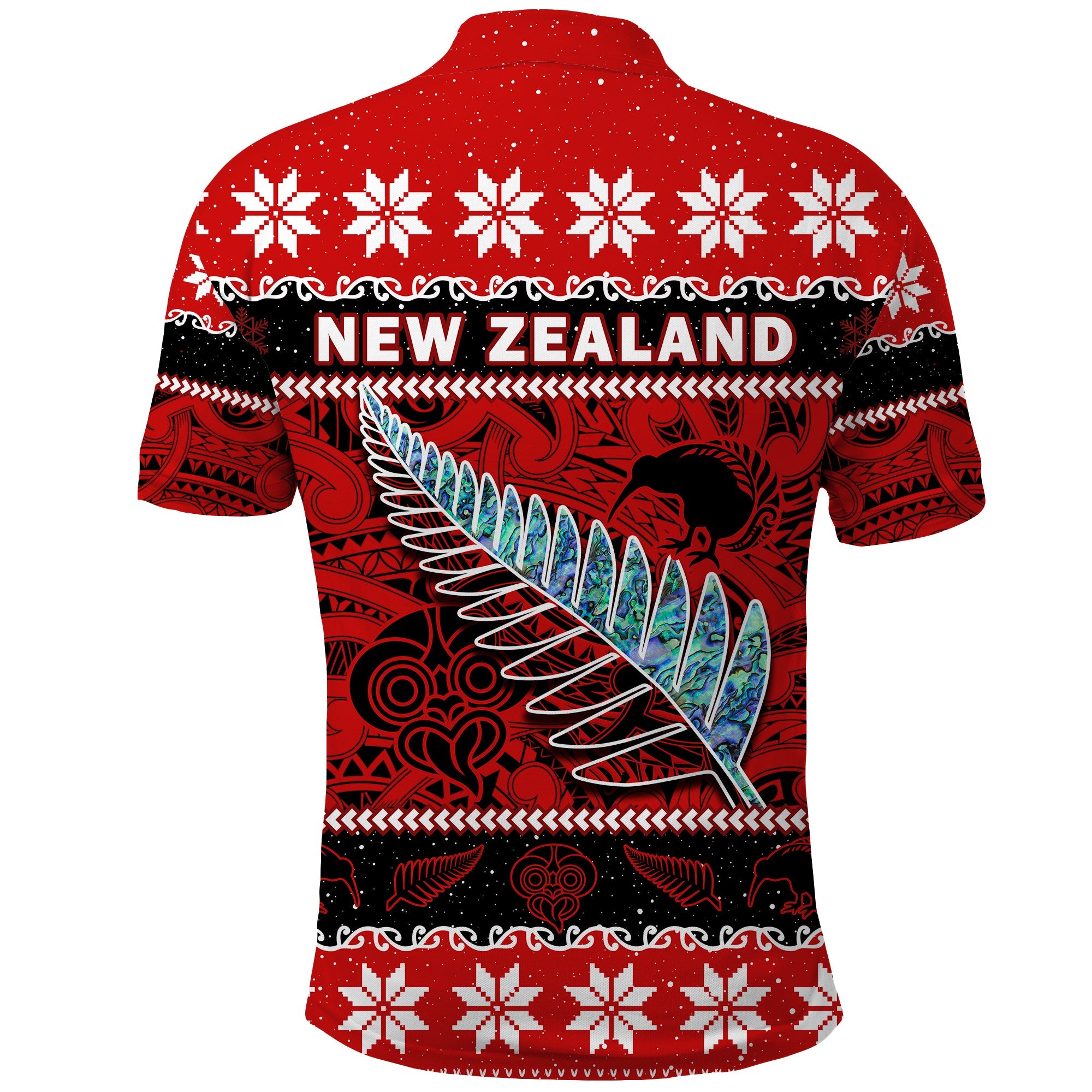 new-zealand-christmas-polo-shirt-paua-shell-silver-fern-meri-kirihimete