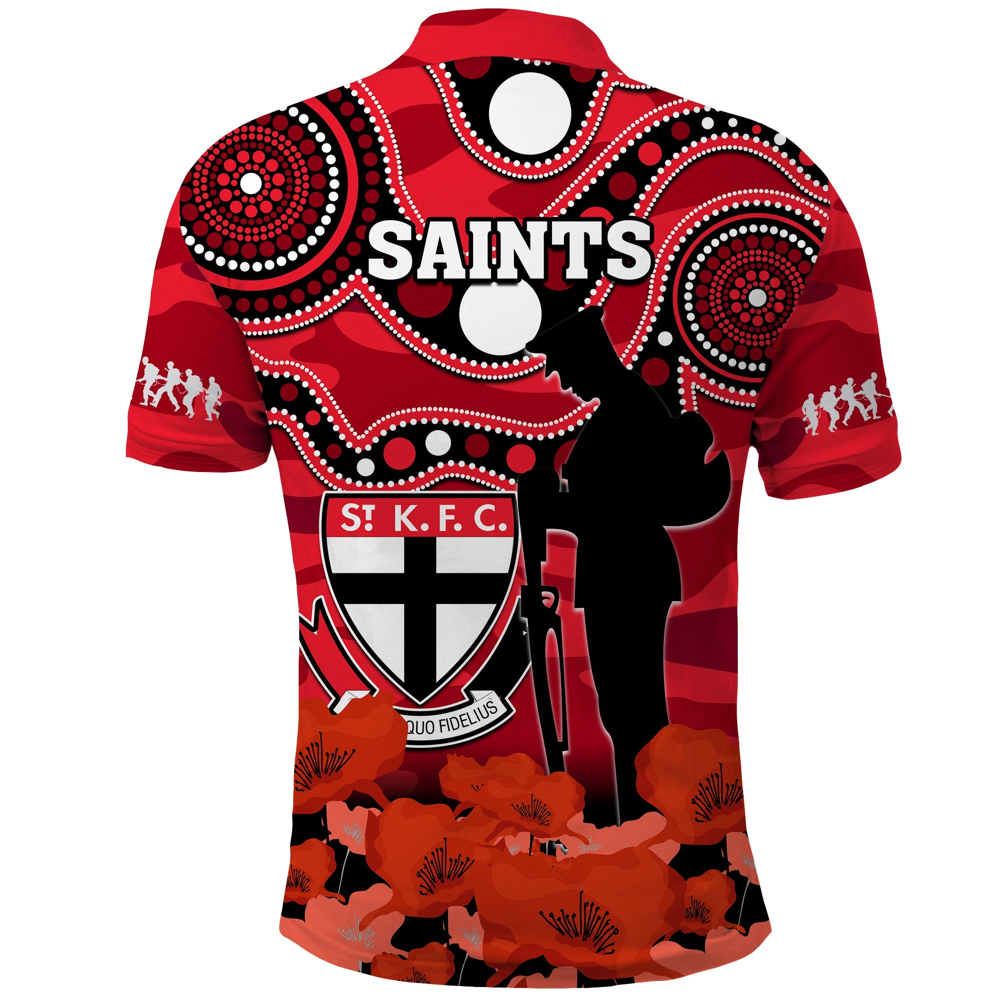 st-kilda-football-anzac-2023-polo-shirt-saints-aboriginal-mix-poppy-camouflage