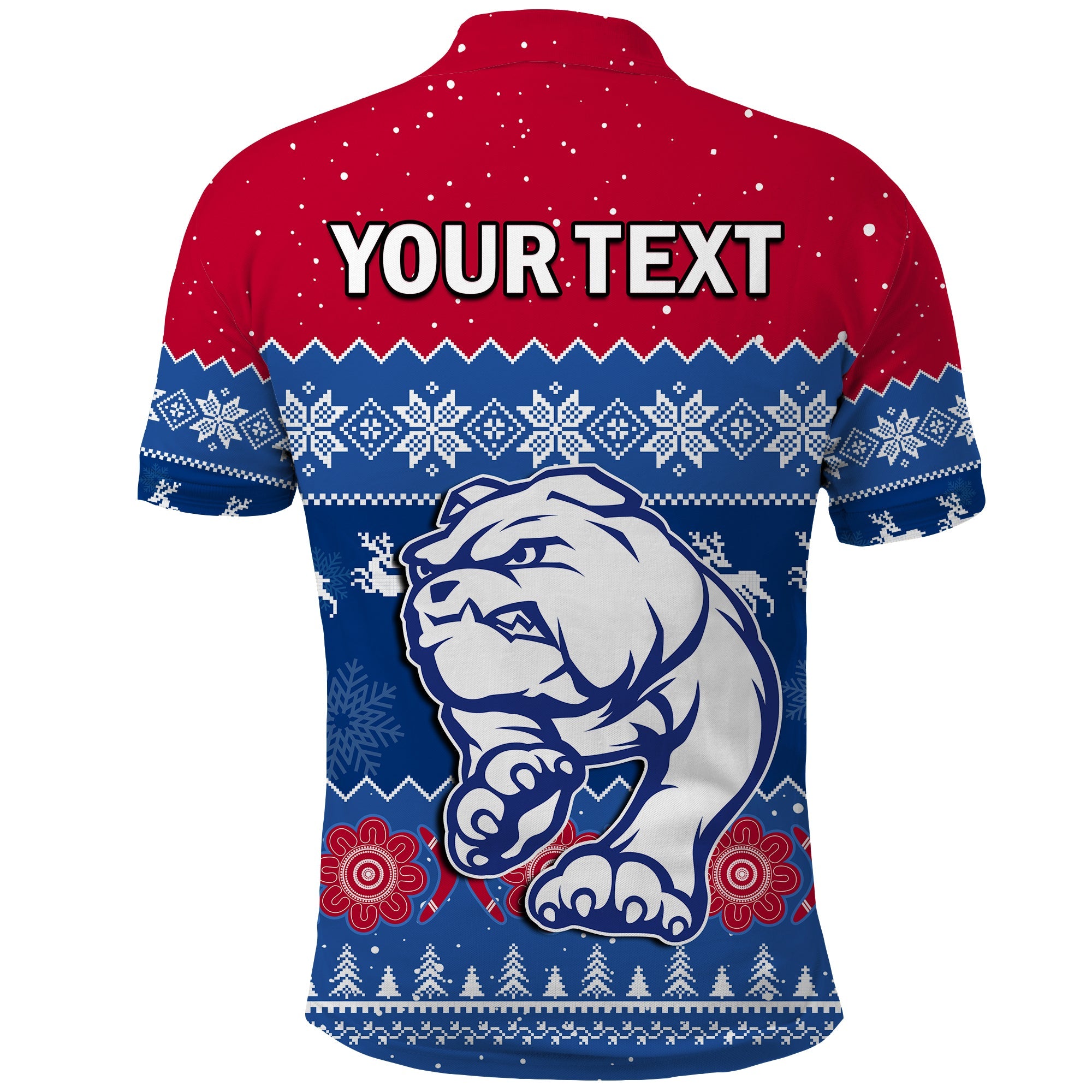 custom-personalised-western-bulldogs-football-polo-shirt-dogs-indigenous-merry-christmas