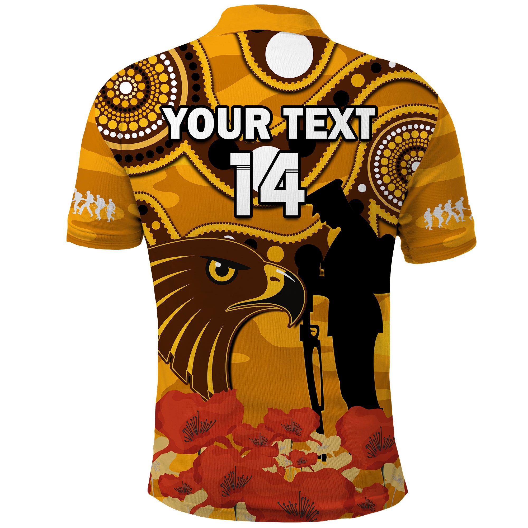 custom-text-and-number-hawks-football-anzac-2023-polo-shirt-indigenous-mix-poppy-camouflage