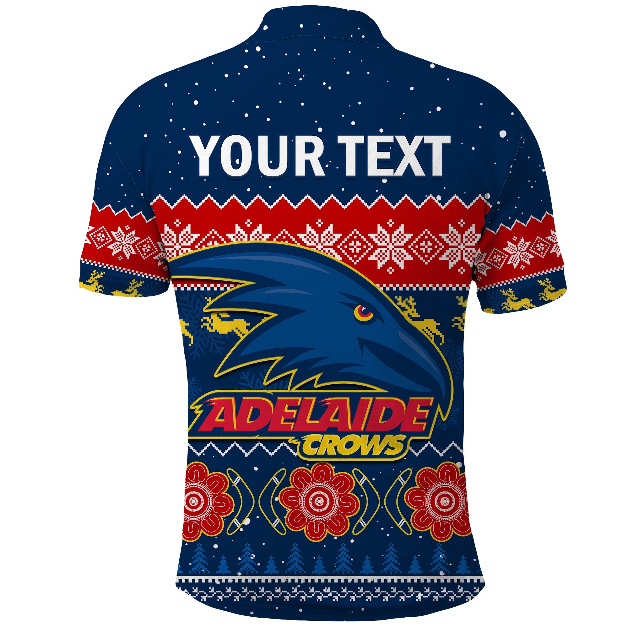 custom-personalised-adelaide-football-polo-shirt-crows-indigenous-merry-christmas