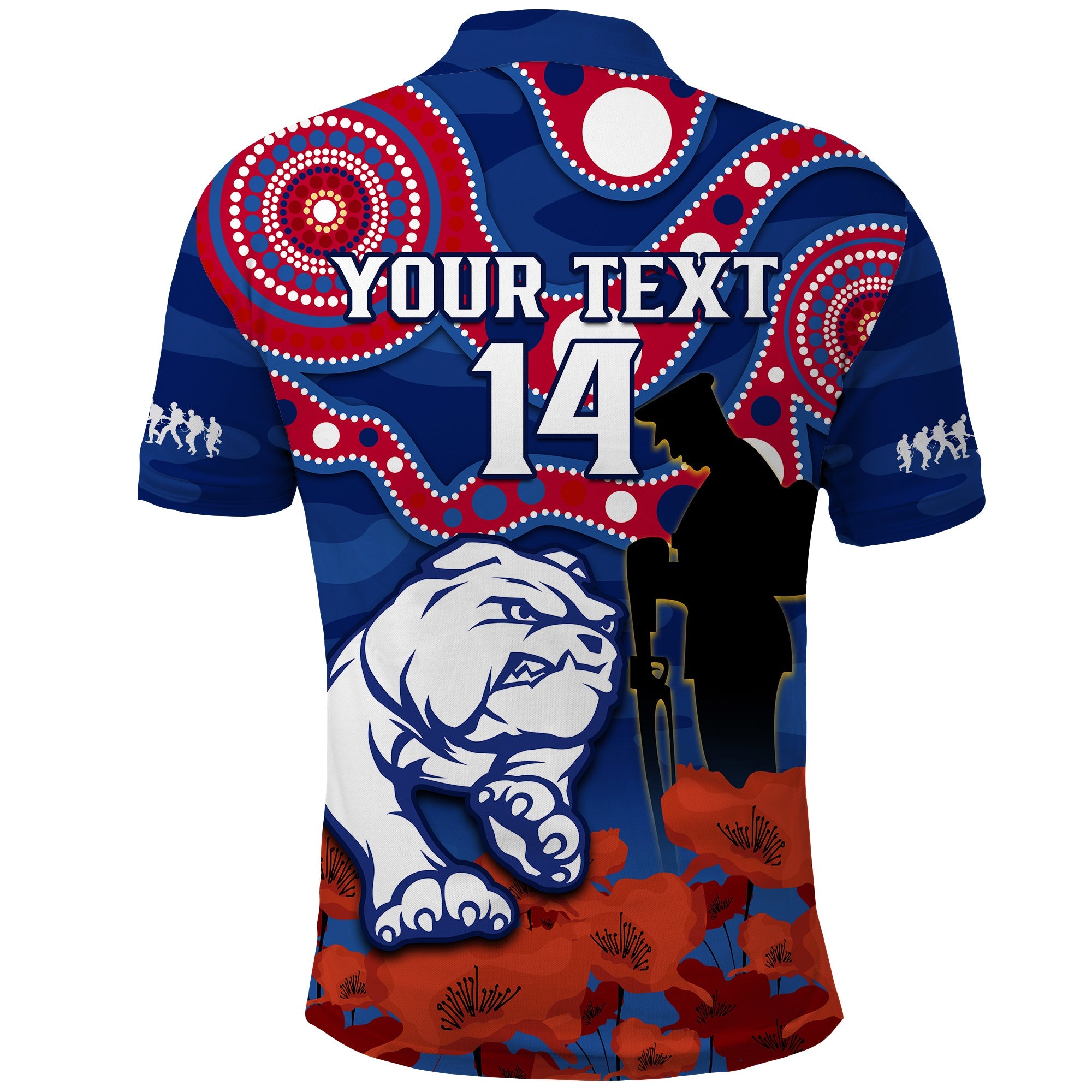 custom-text-and-number-western-bulldogs-football-anzac-2023-polo-shirt-doggies-aboriginal-mix-poppy-camouflage