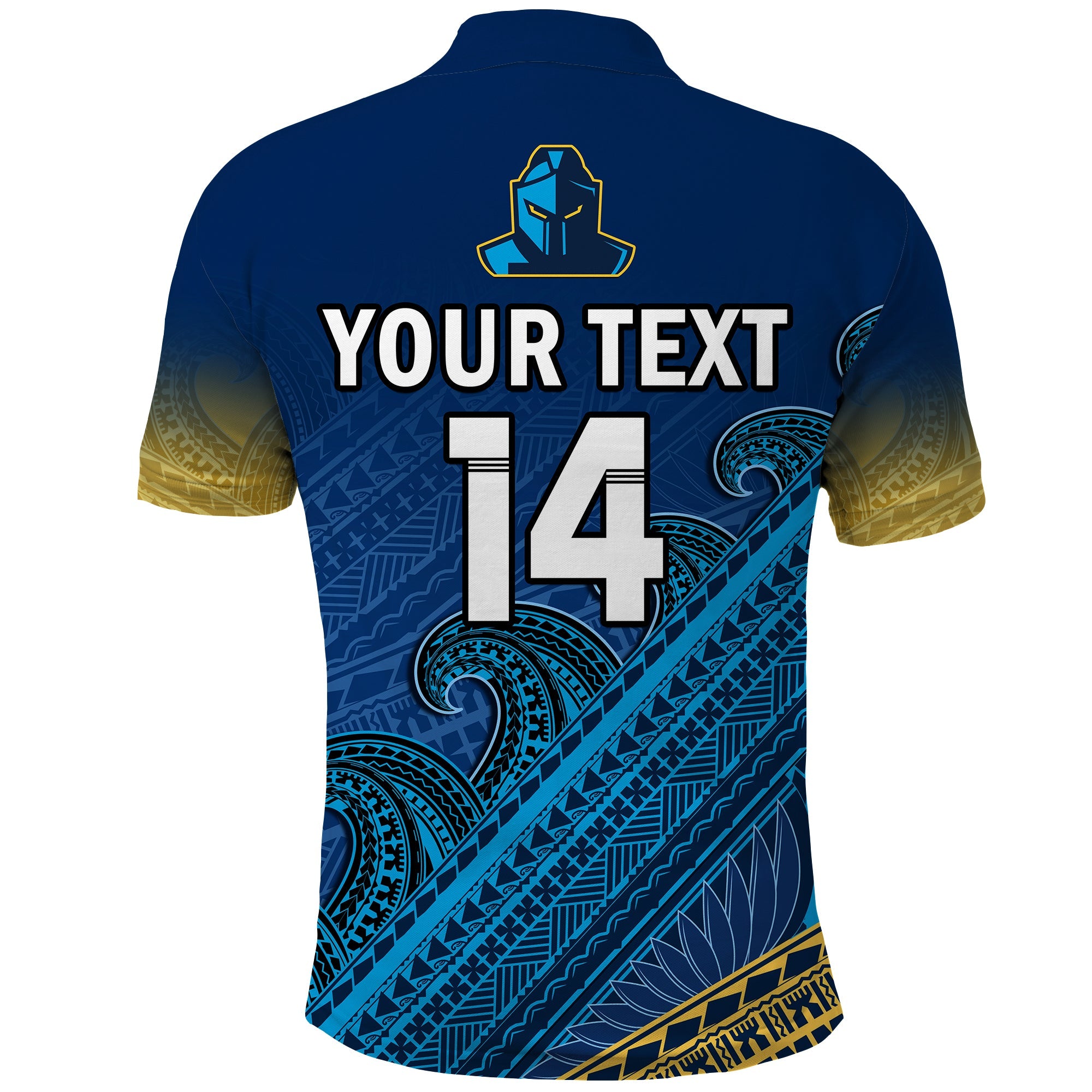 custom-text-and-number-gold-coast-titans-rugby-polo-shirt-pasifika-gradient-polynesian-pattern