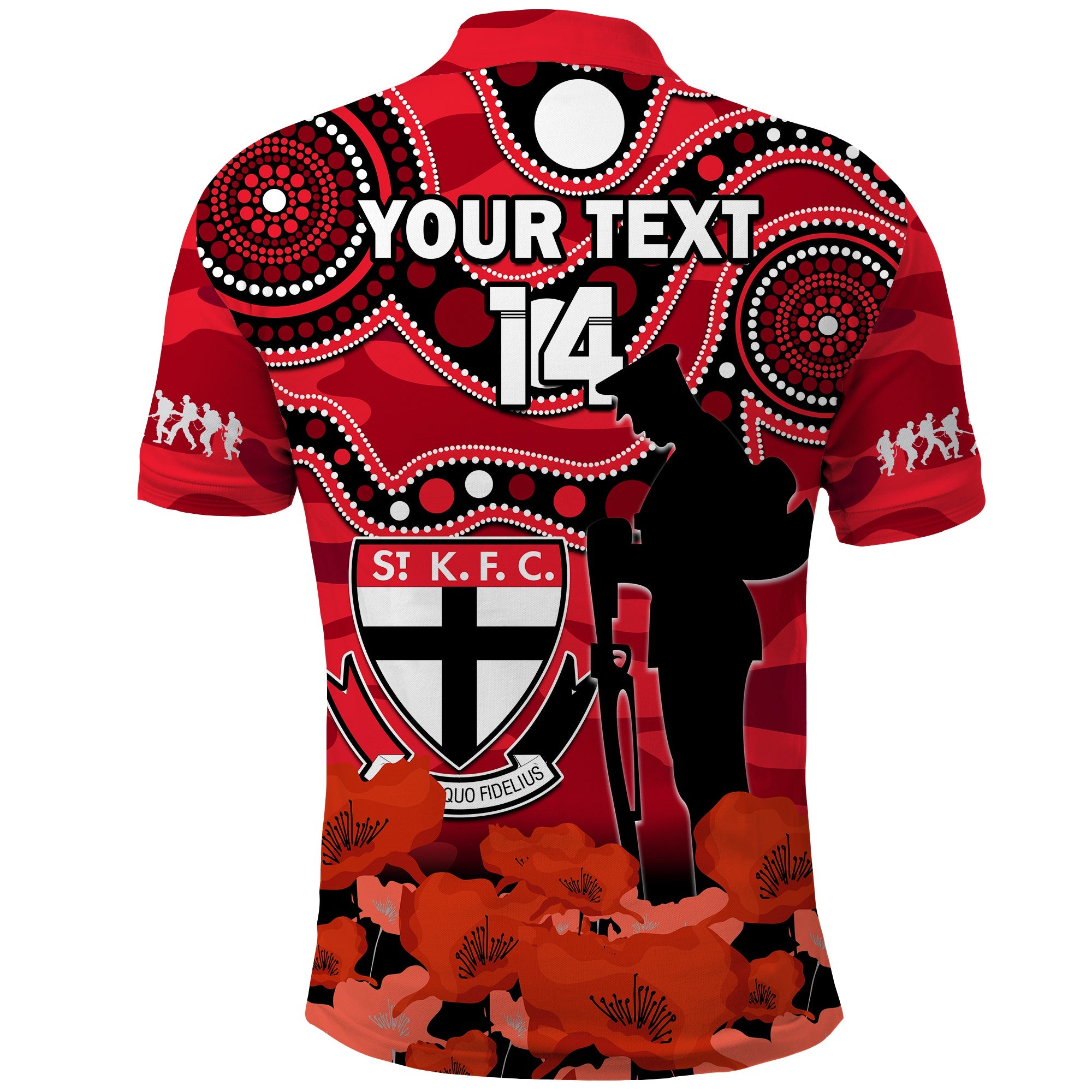 custom-text-and-number-st-kilda-football-anzac-2023-polo-shirt-saints-aboriginal-mix-poppy-camouflage